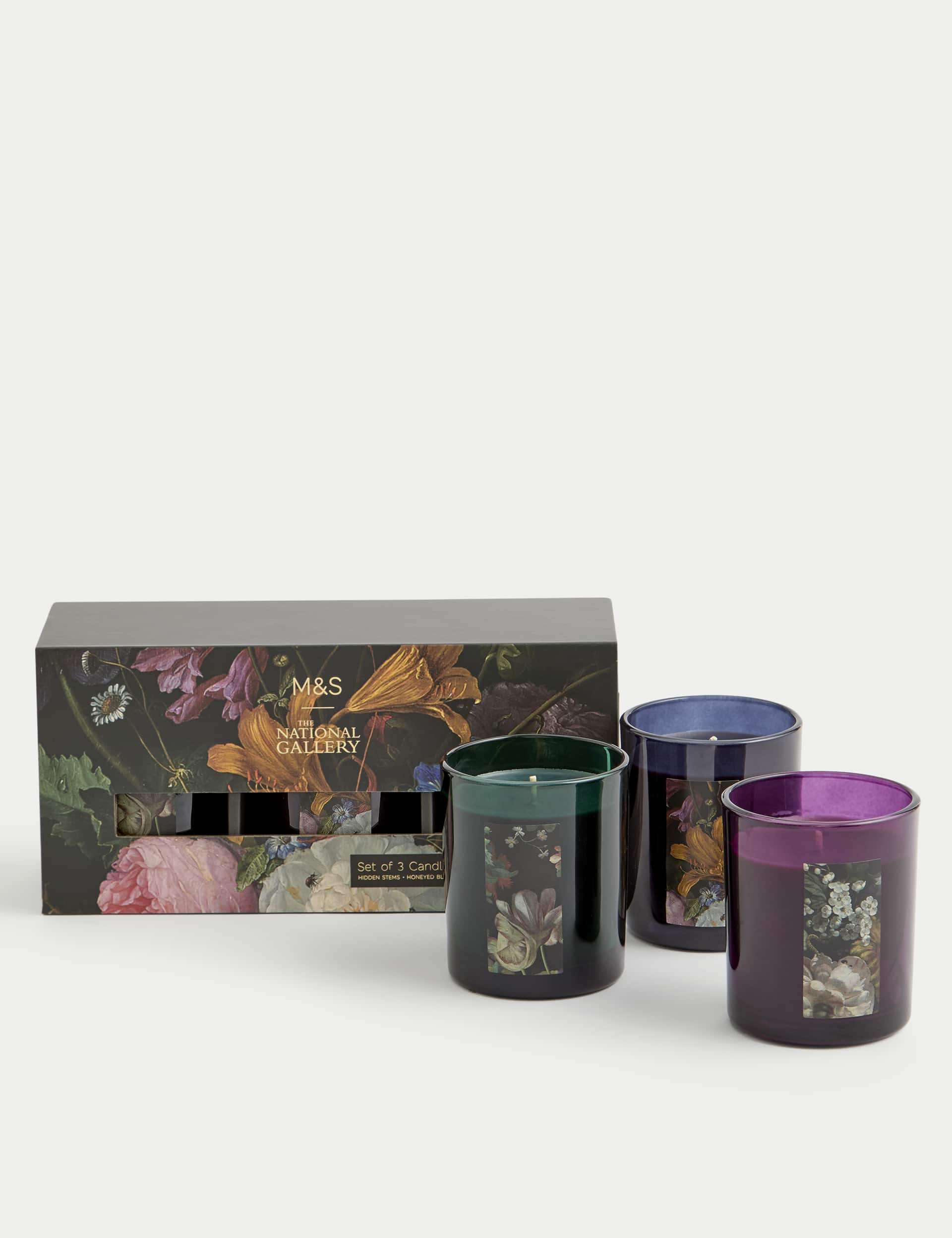 M&S X National Gallery Set of 3 Dutch Florals Candle Gift Set - Multi, Multi