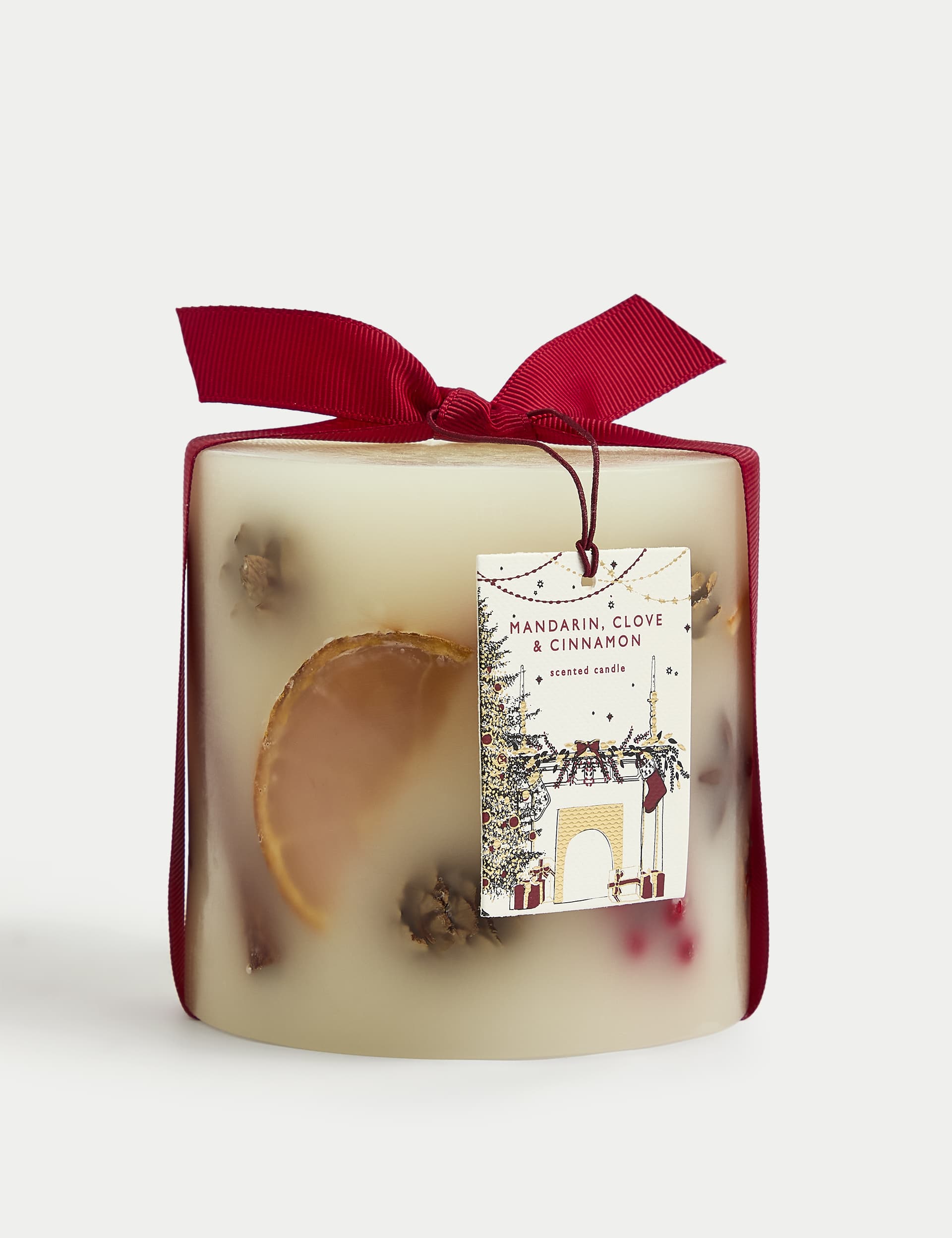 M&S Mandarin, Clove & Cinnamon Botanical Candle - Red Mix, Red Mix