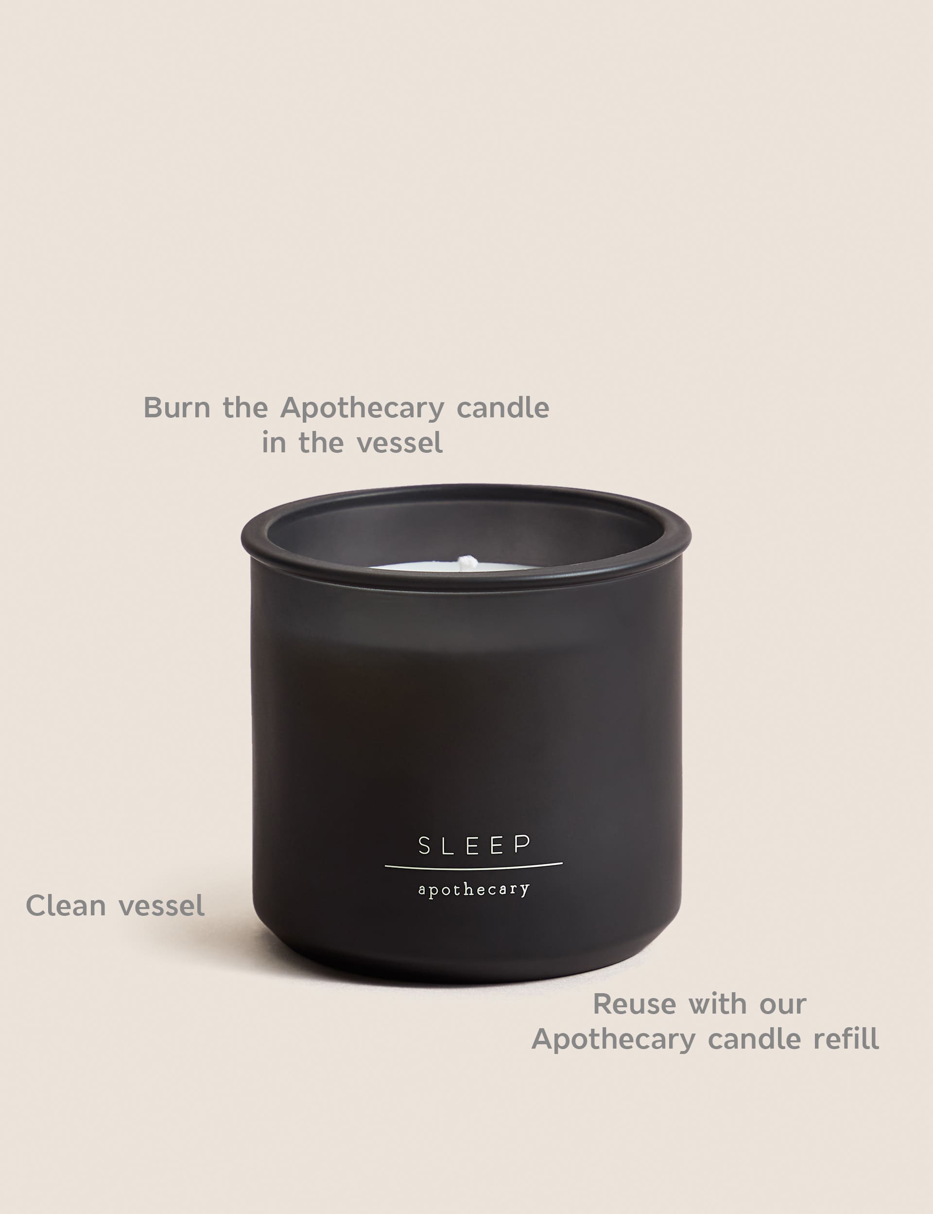 Apothecary Sleep Refillable Candle - Grey, Grey