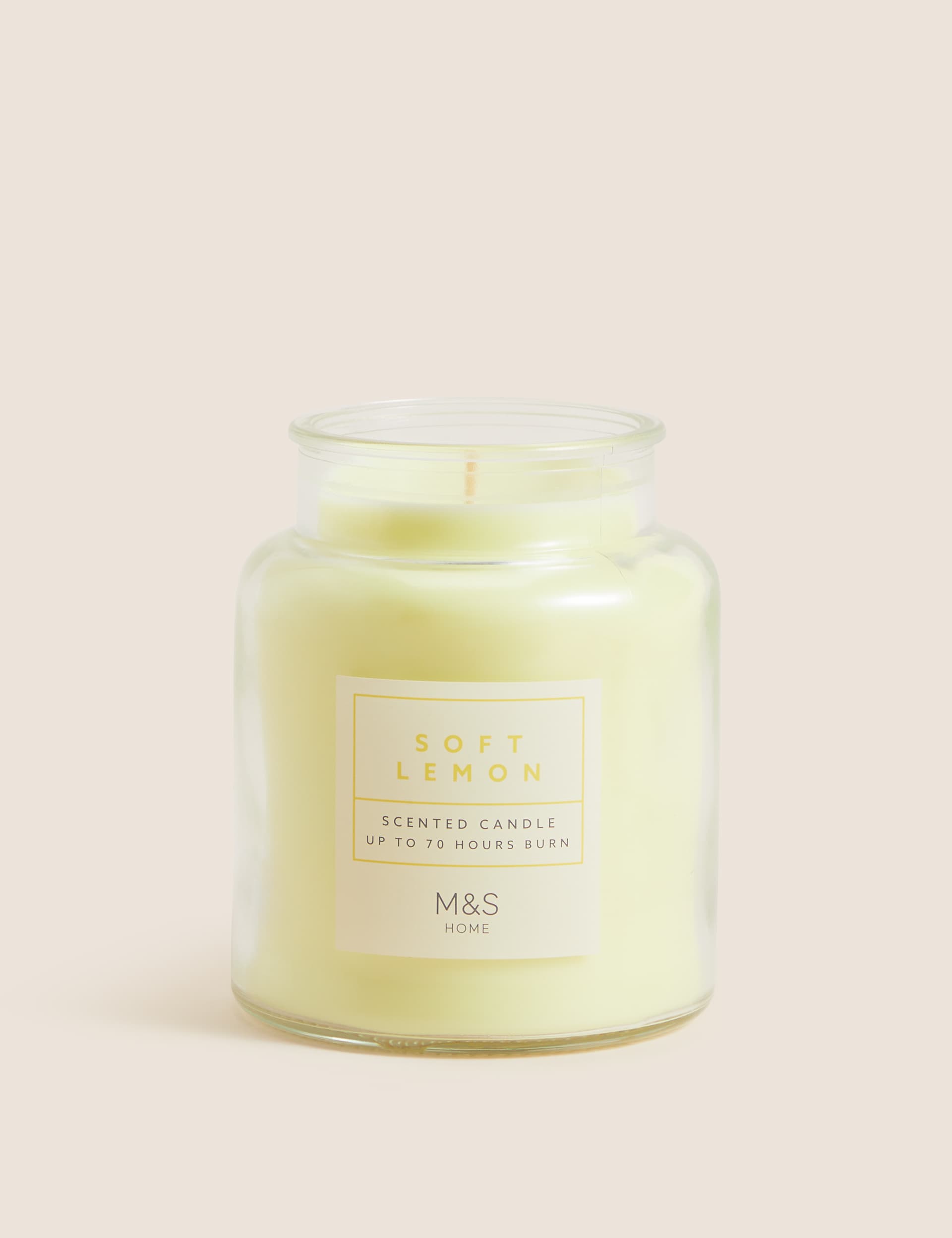 M&S Soft Lemon Jar Candle - Yellow, Yellow