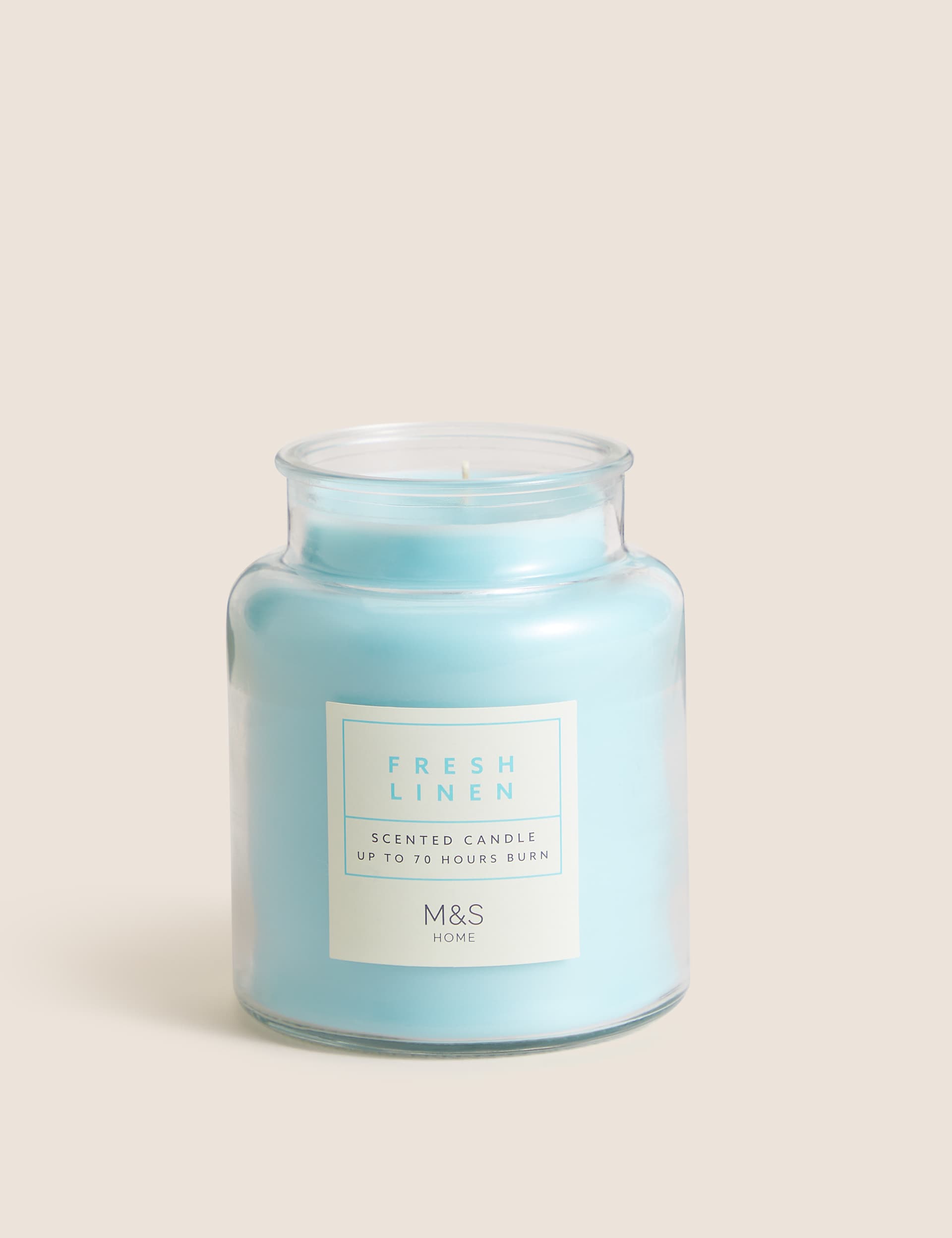 M&S Collection Fresh Linen Jar Candle - Blue, Blue