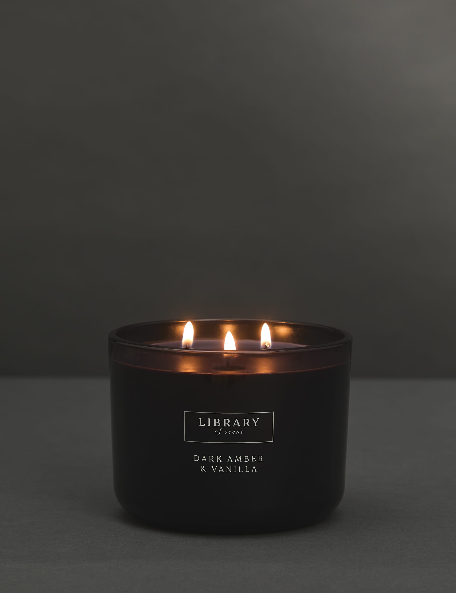 Library Of Scent Dark Amber & Vanilla 3 Wick Candle - Black Mix, Black Mix