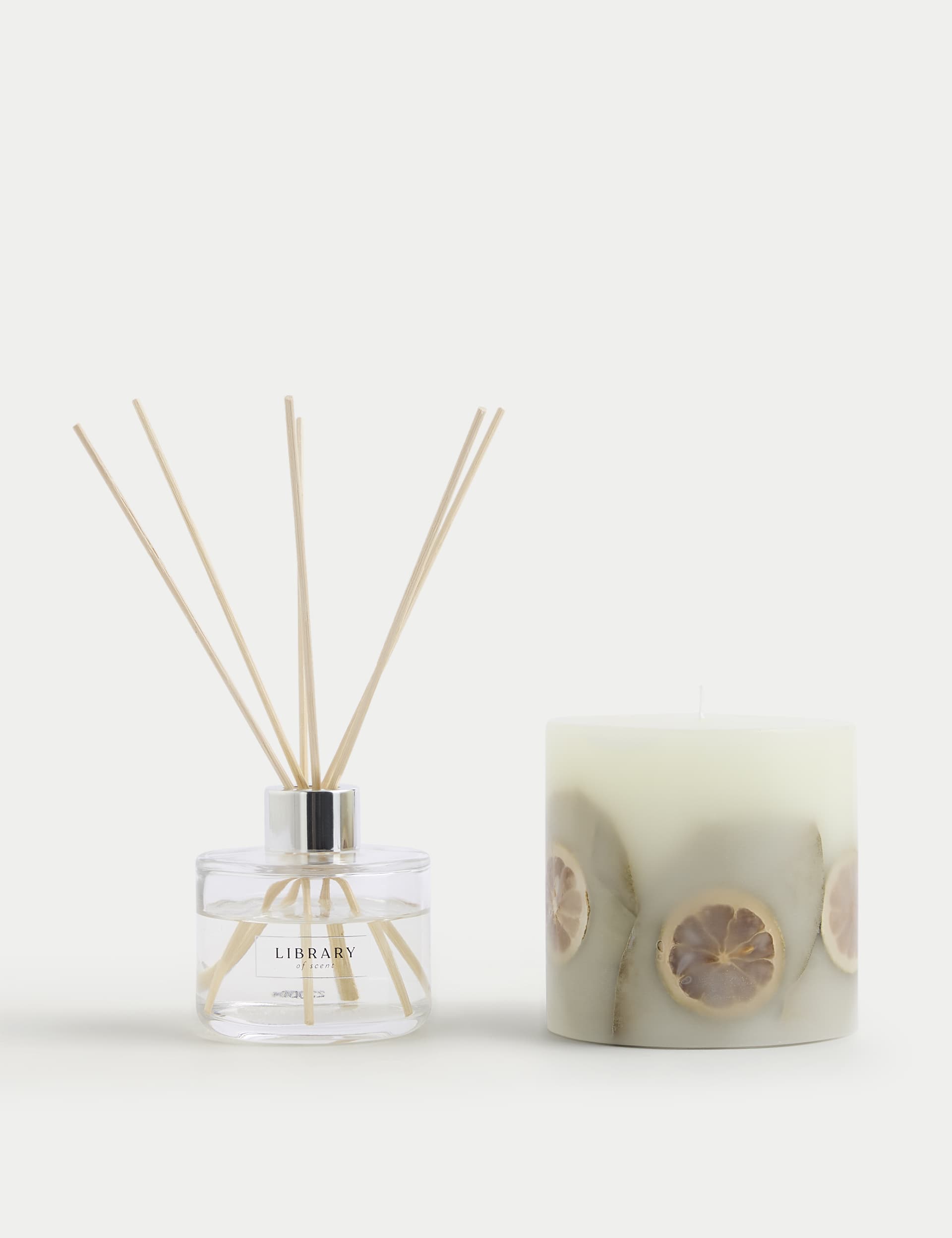 Library Of Scent Lime, Bergamot & Mandarin Candle & Diffuser Gift Set - White Mix, White Mix