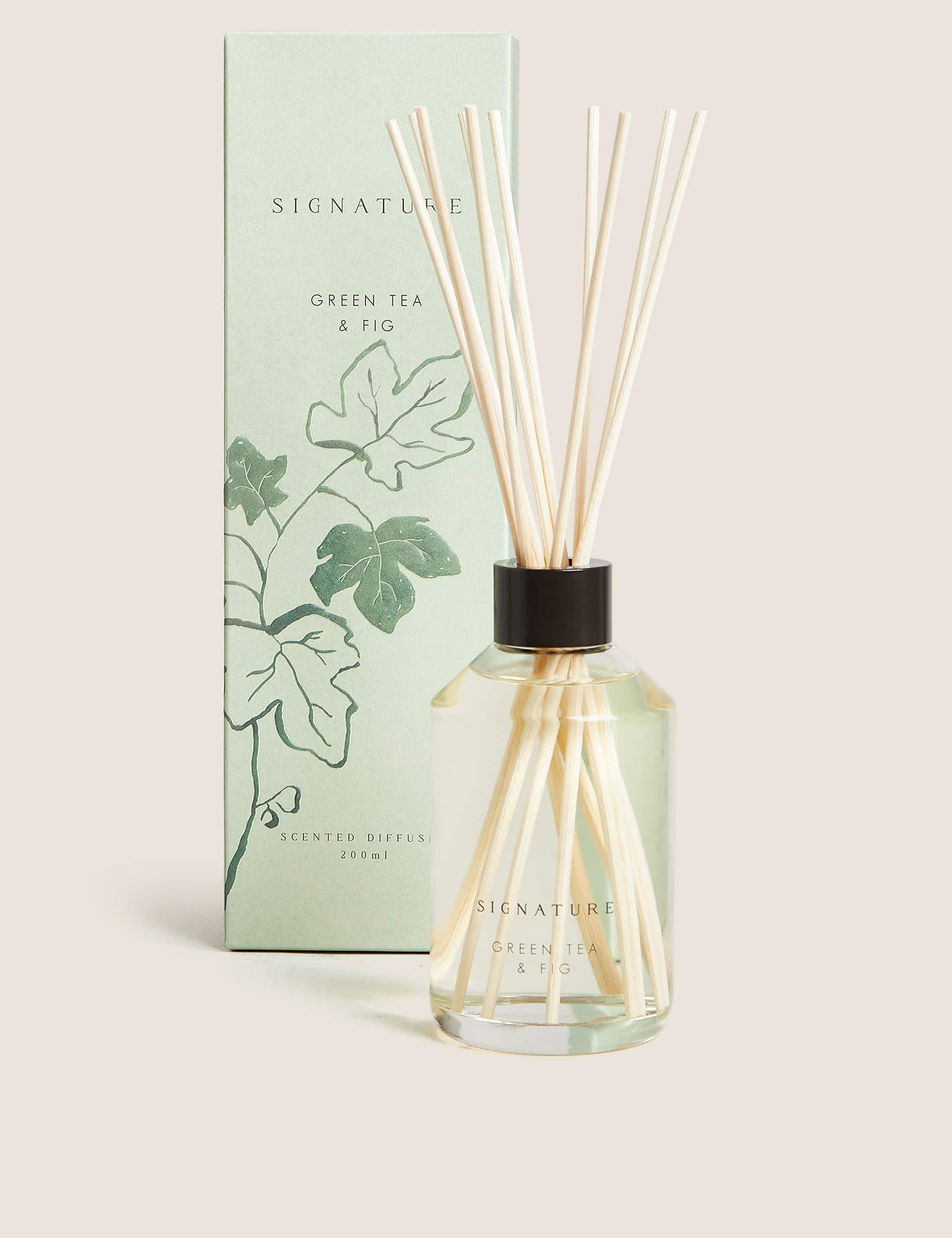 Signature Green Tea & Fig 200ml Diffuser - Dark Green Mix, Dark Green Mix