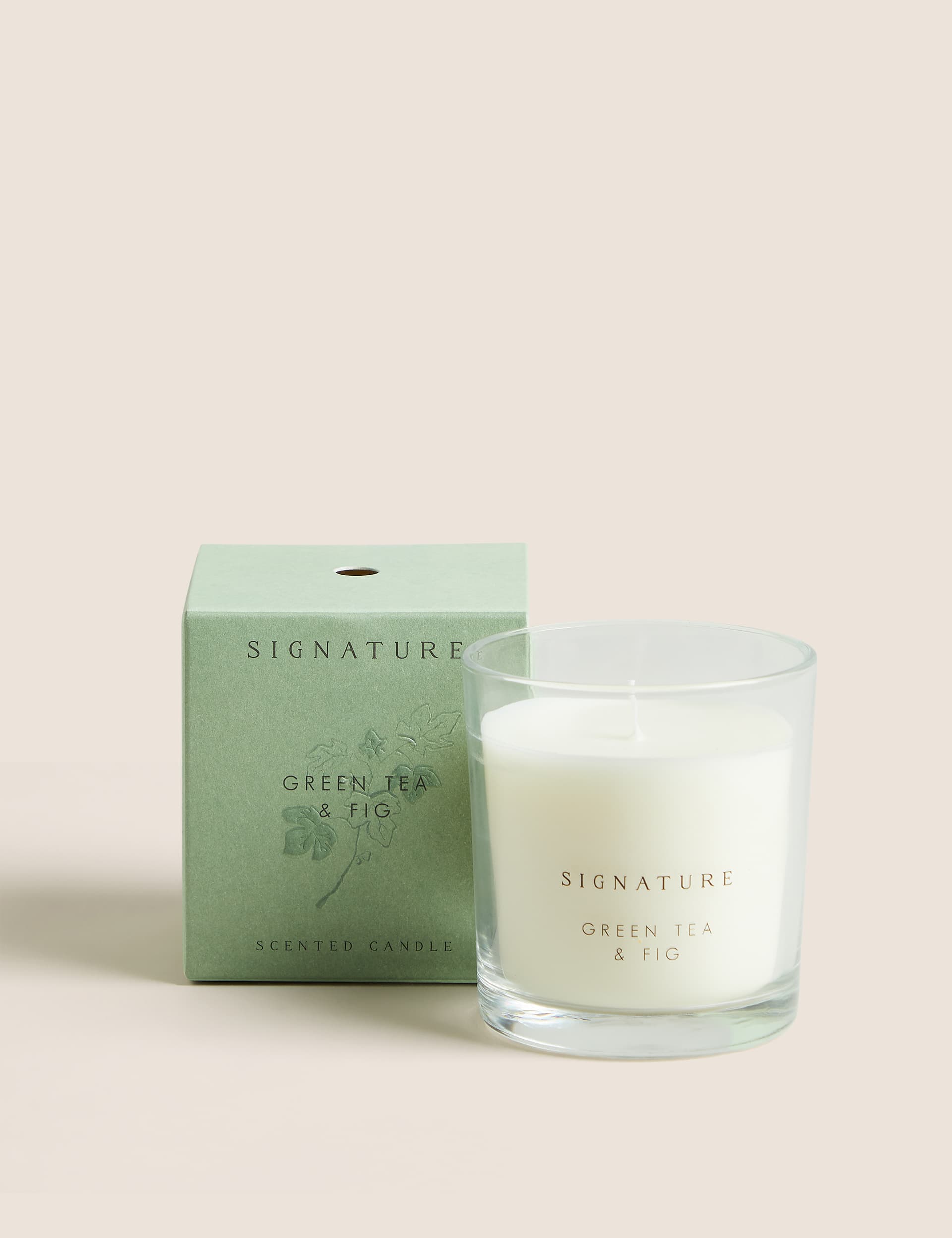 Signature Green Tea & Fig Boxed Candle - Dark Green Mix, Dark Green Mix