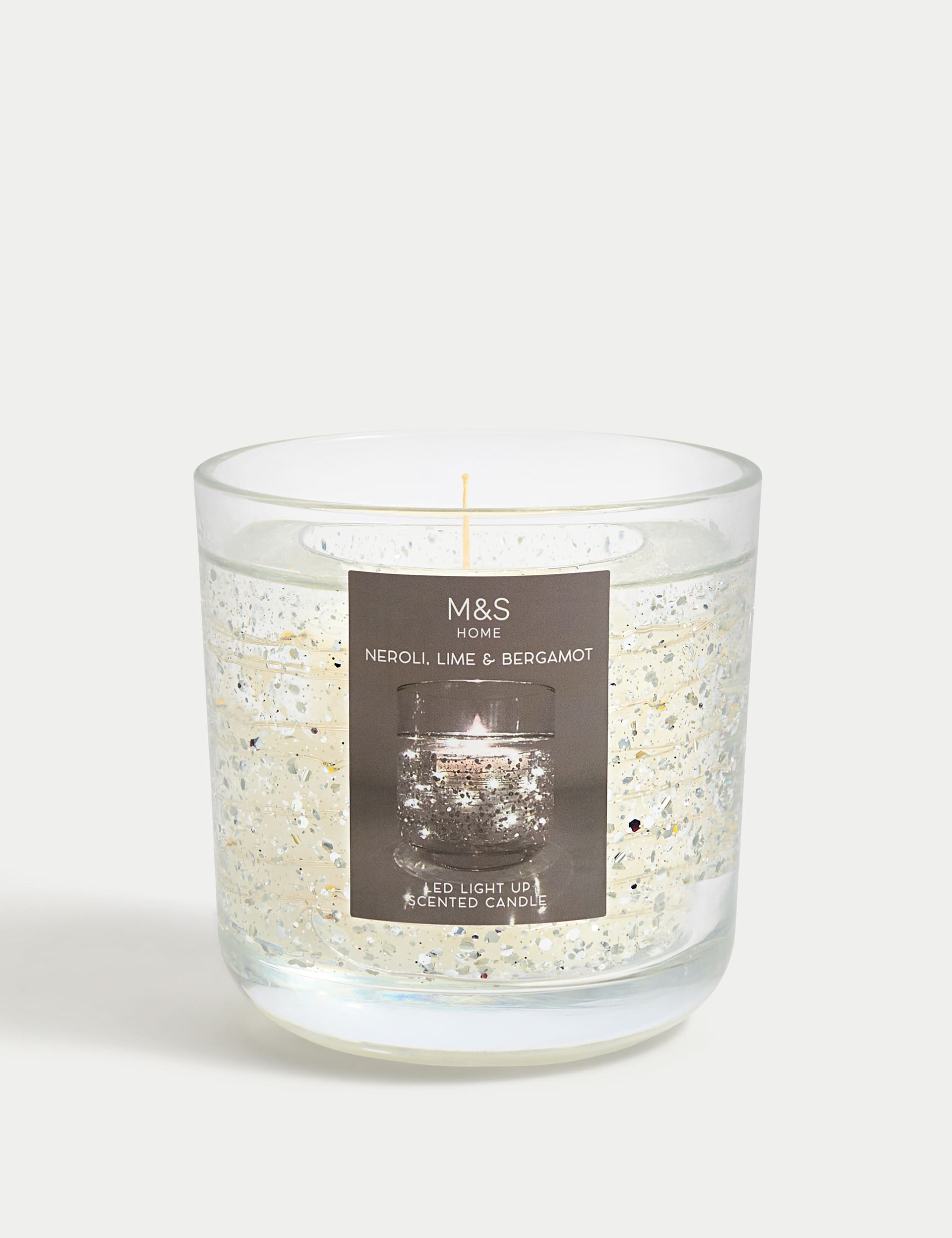 Marks & Sparkle Neroli, Lime & Bergamot Light Up Candle - Silver, Silver