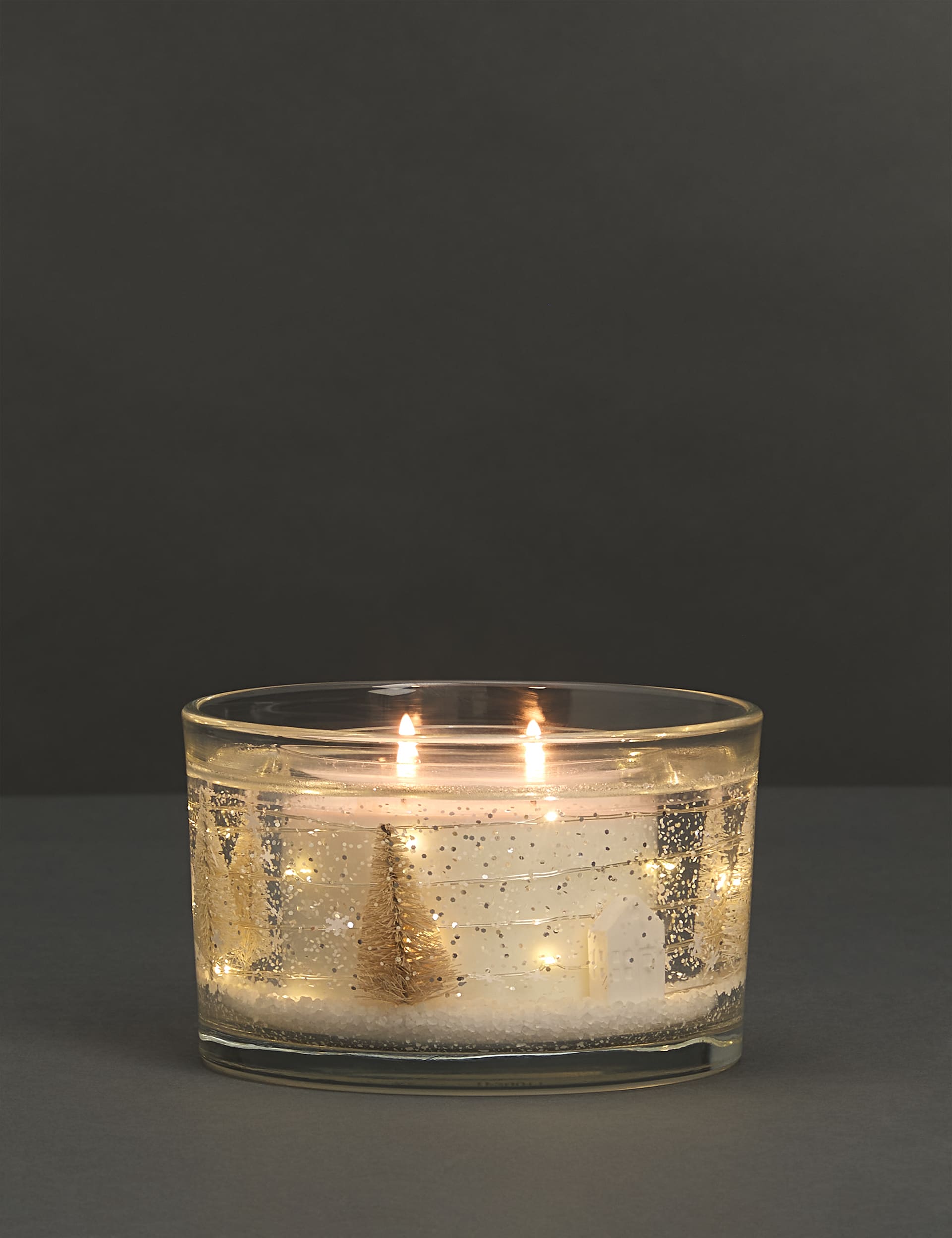 Marks & Sparkle Winter Spice 2 Wick Light Up Candle - Silver, Silver