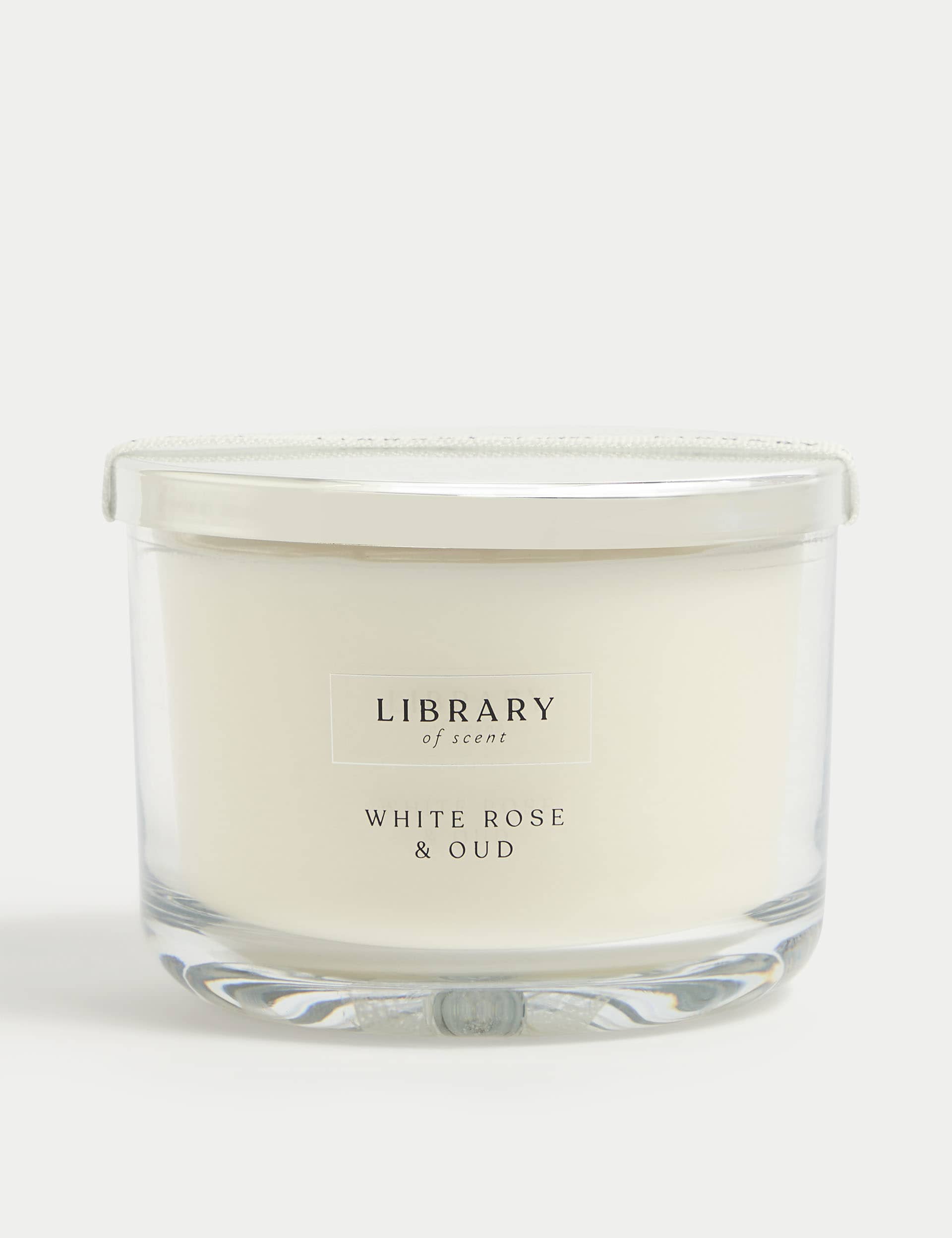 Library Of Scent White Rose & Oud 3 Wick Candle - White Mix, White Mix