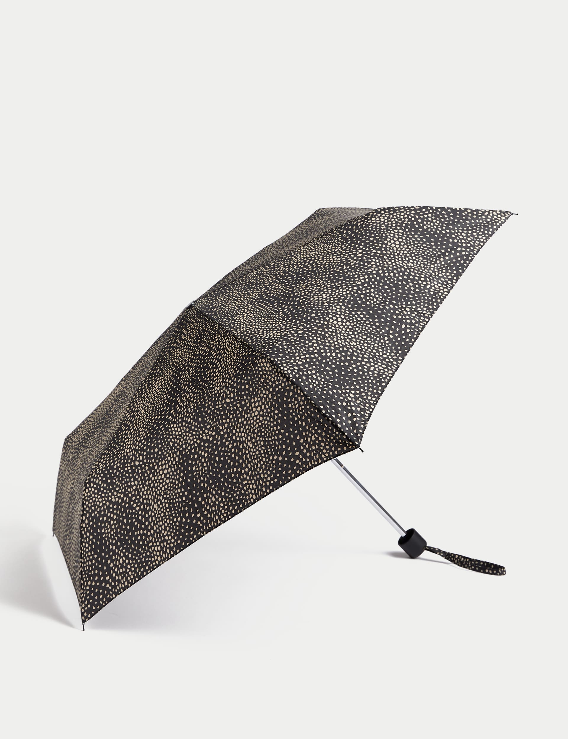 M&S Women's Polka Dot Compact Umbrella - Black Mix, Black Mix