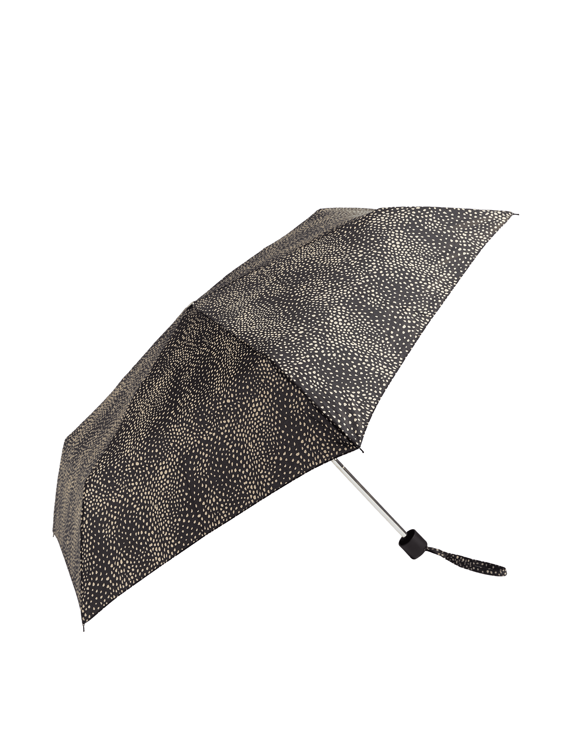 M&S Collection Women's Polka Dot Compact Umbrella - Black Mix, Black Mix