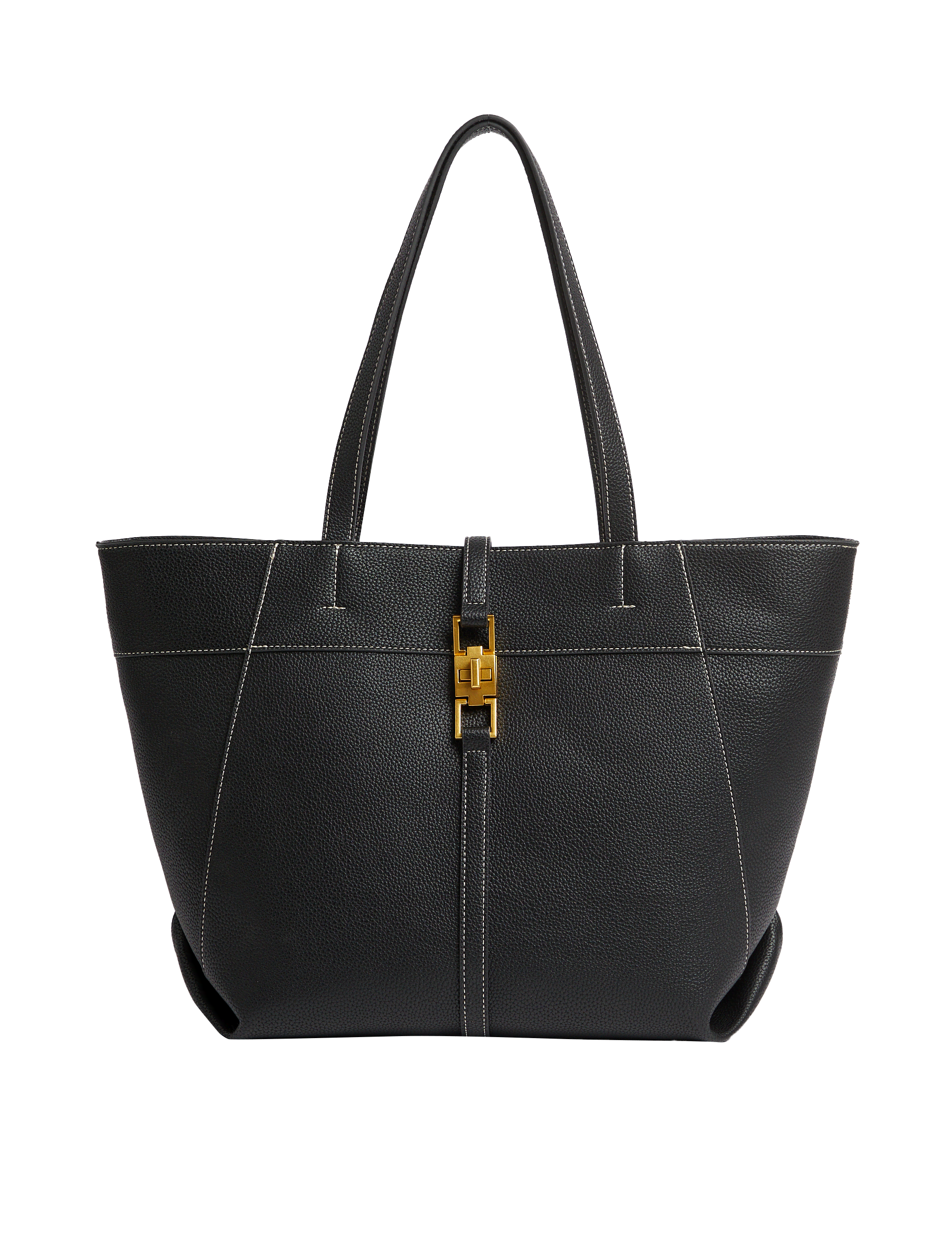 M&S Collection Women's Faux Leather Tote Bag - Black, Black