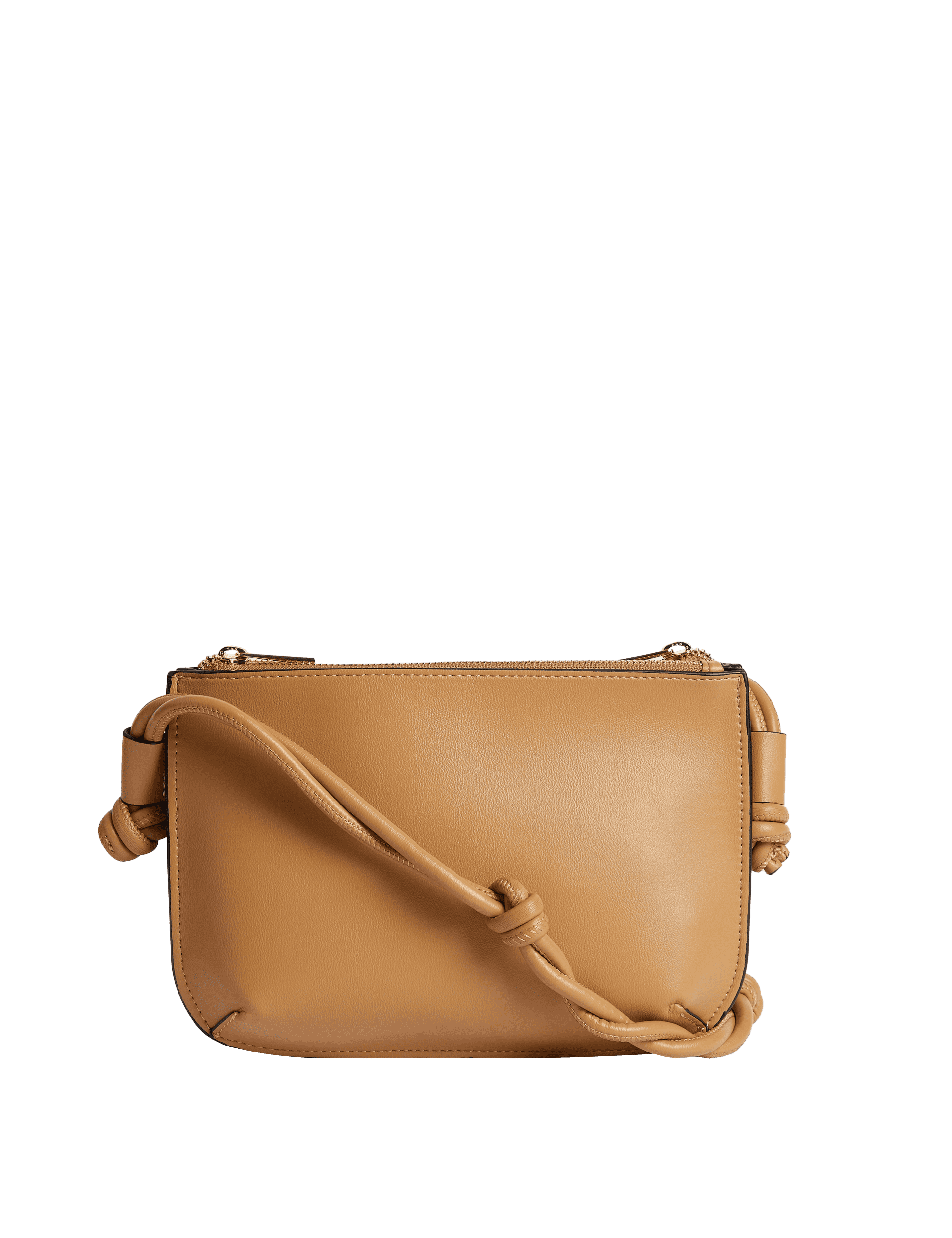 M&S Collection Women's Knotted Detail Cross Body Bag - Butterscotch, Butterscotch,Black