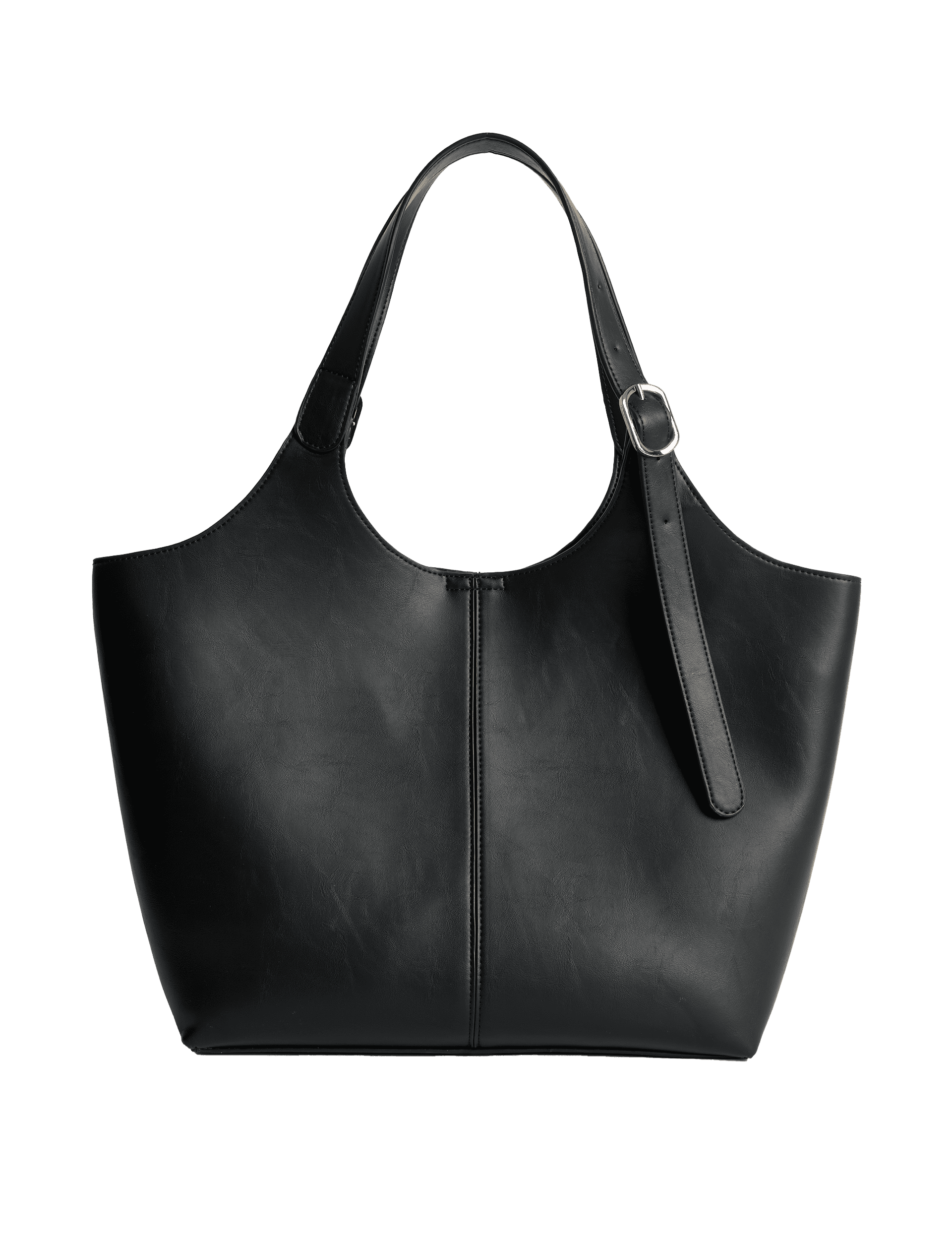 M&S Collection Women's Faux Leather Shoulder Tote Bag - Black, Black