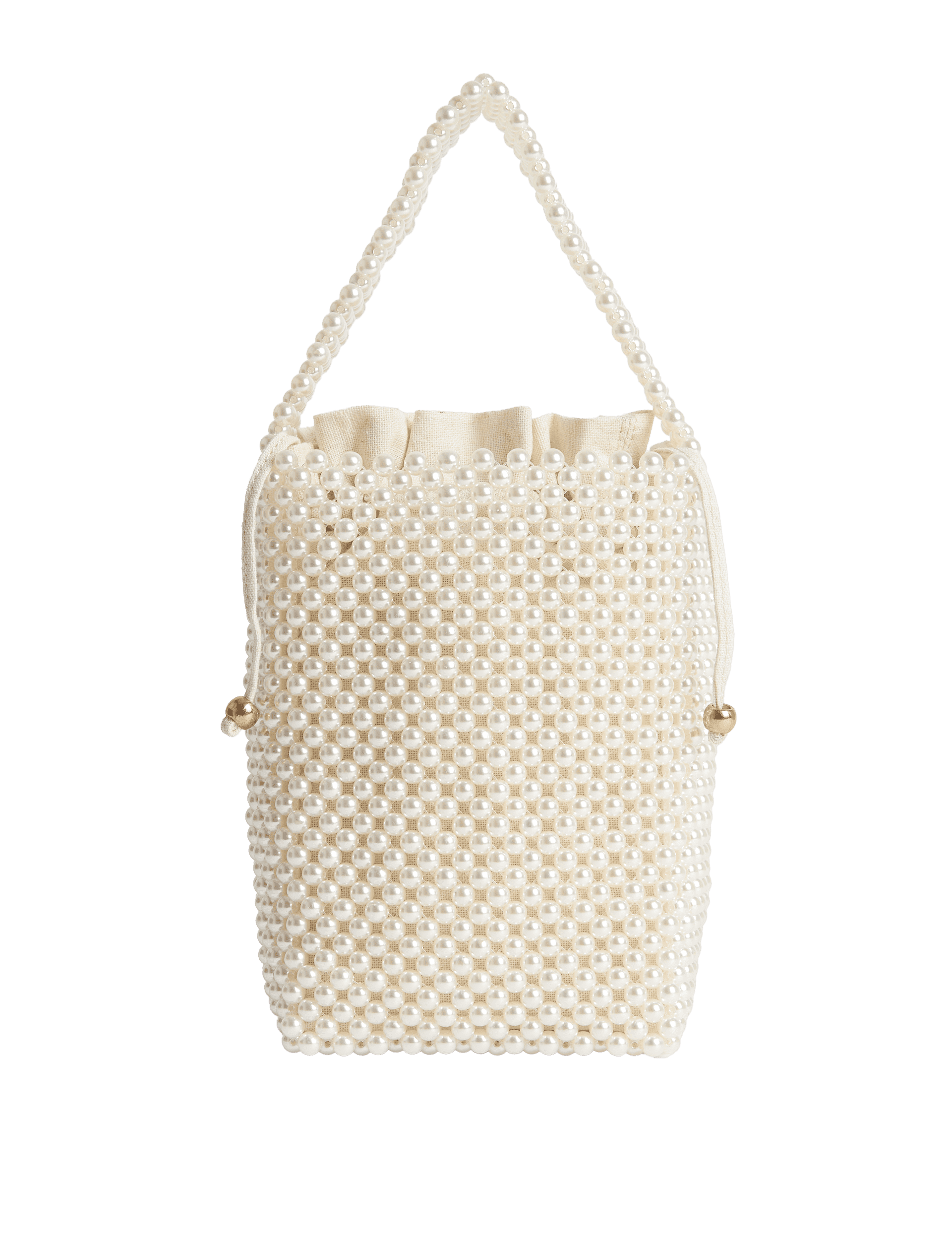 M&S Collection Women's Beaded Drawstring Grab Bag - Cream, Cream