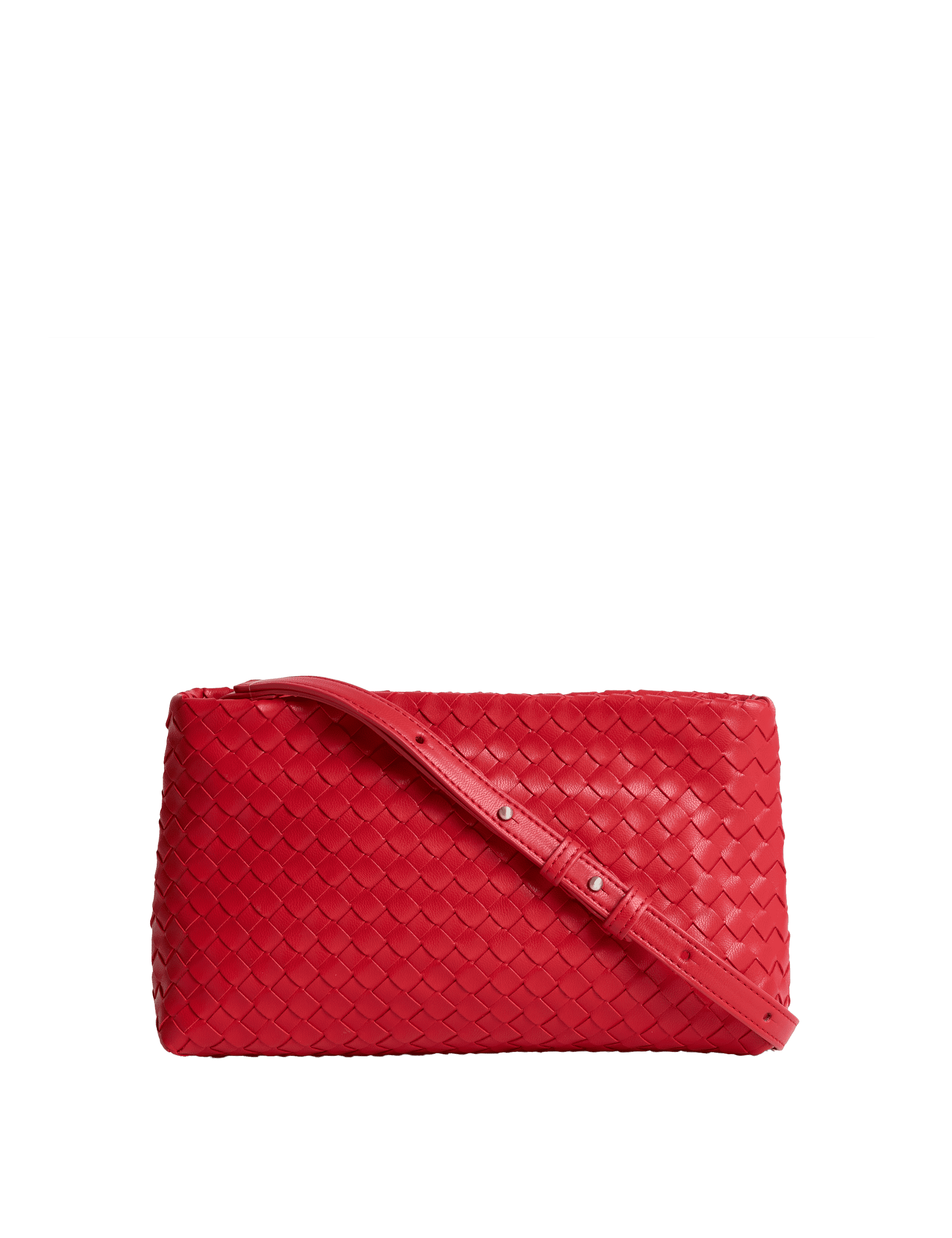 M&S Collection Women's Faux Leather Cross Body Bag - Red, Cream,Black,Red