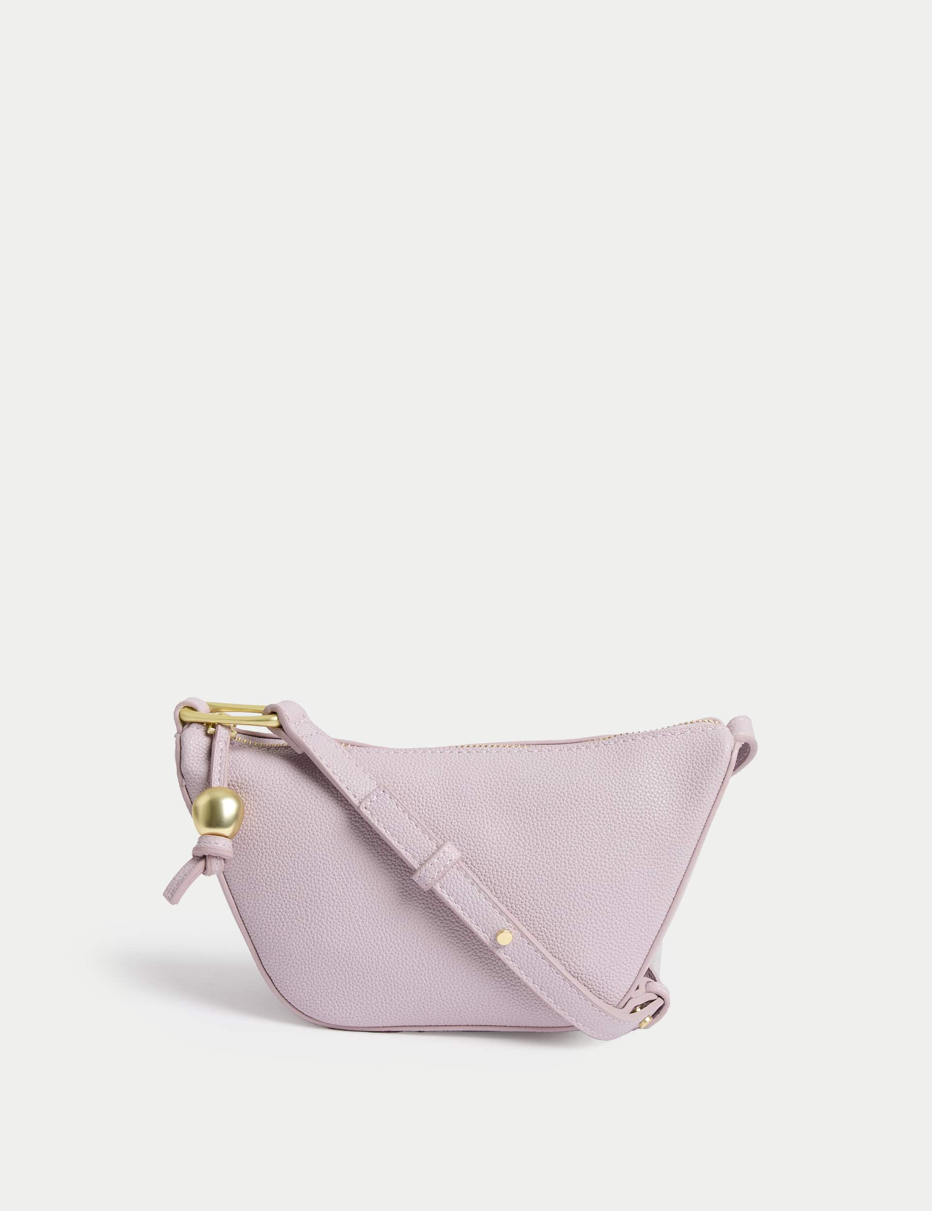 M&S Collection Women's Faux Leather Mini Cross Body Bag - Lavender, Black,Cream,Lavender