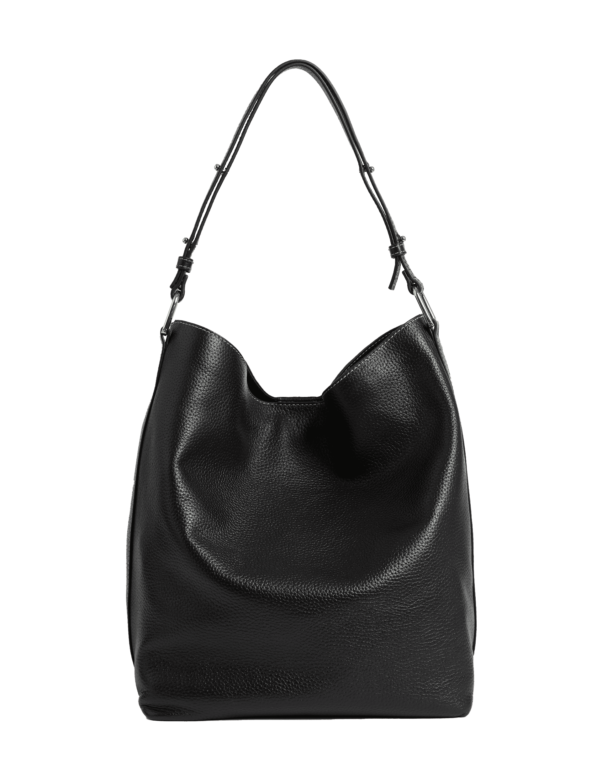 M&S Collection Women's Leather Shoulder Bag - Black, Black