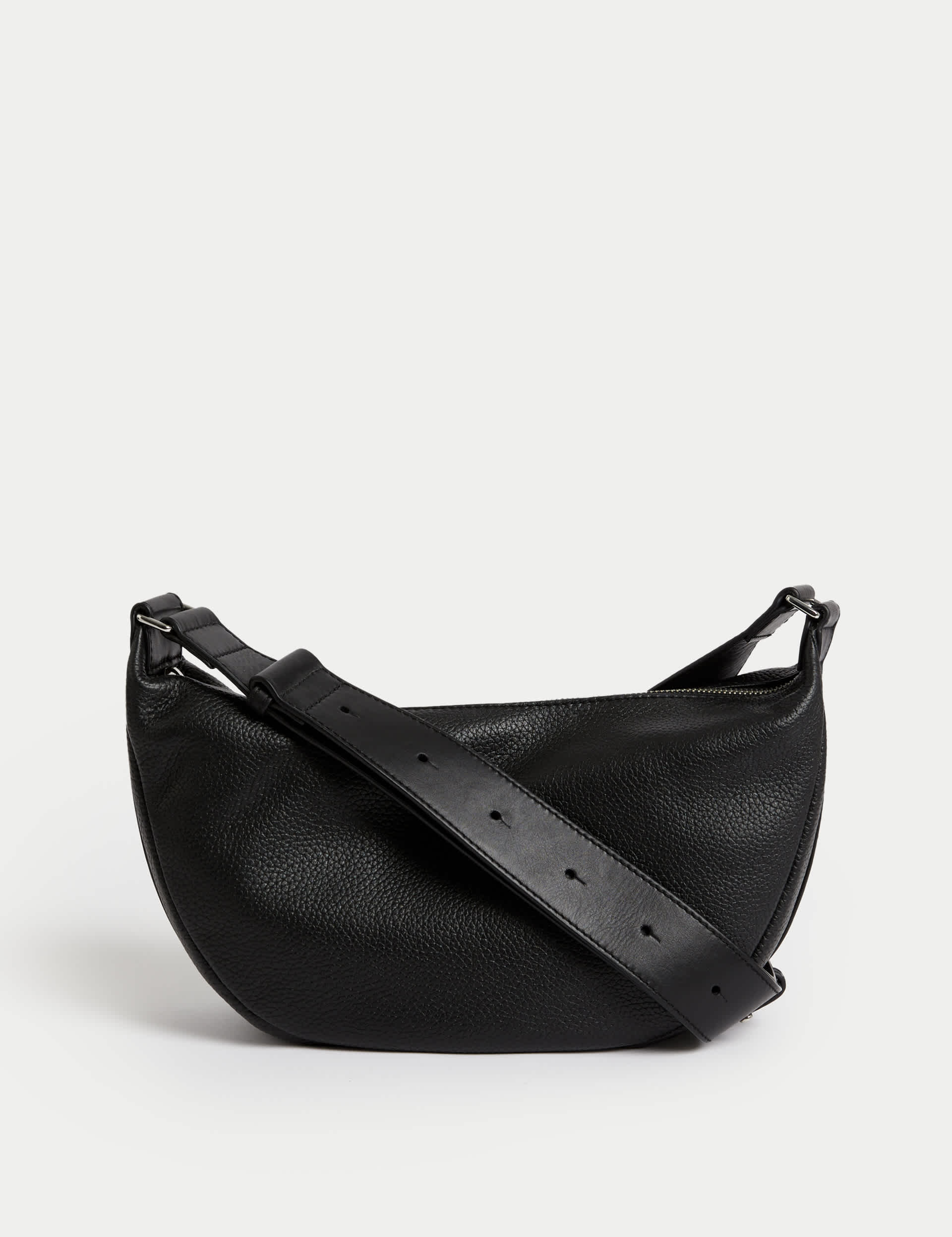 M&S Women's Leather Sling Bag - Black, Black