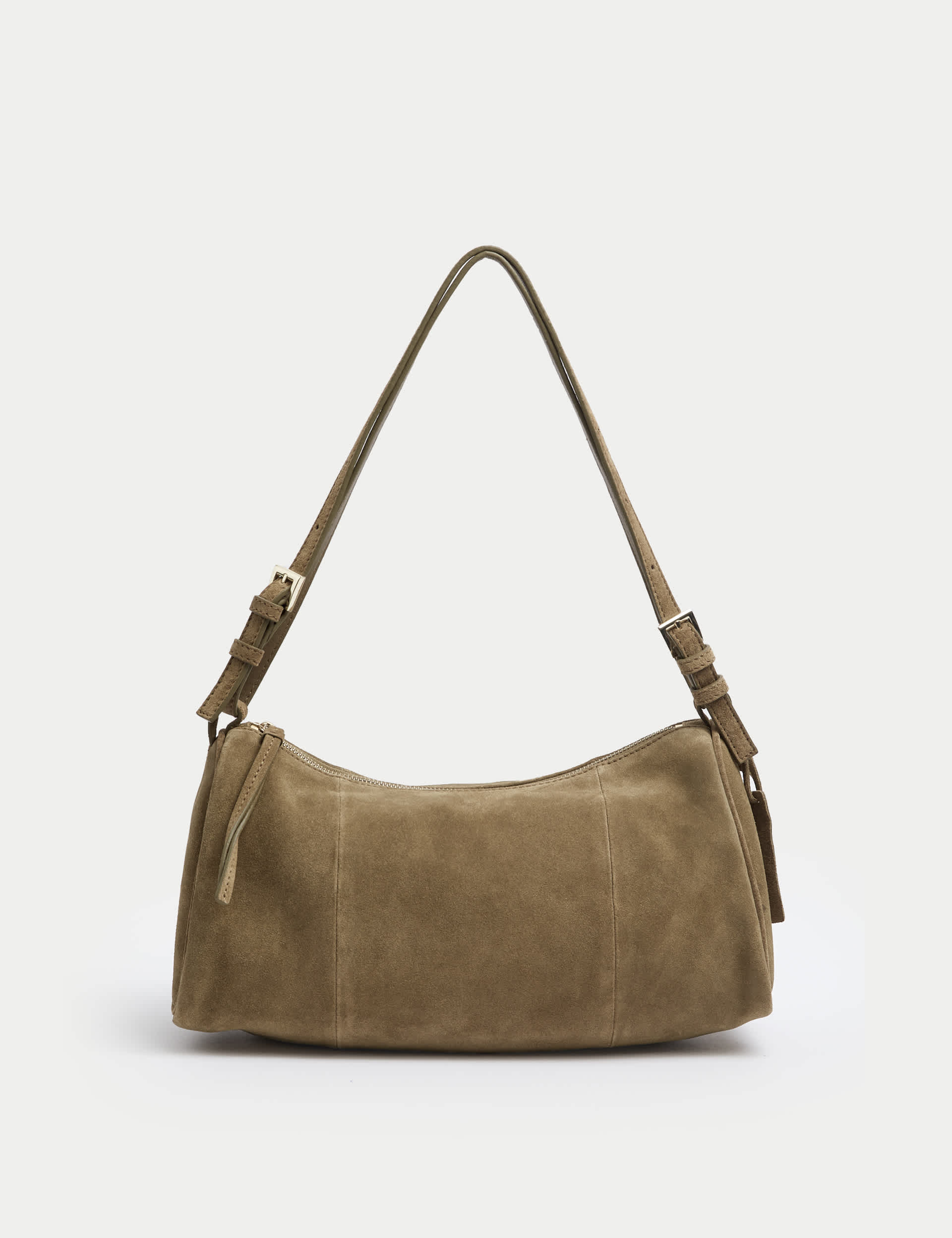 M&S Women's Suede Shoulder Bag - Dark Khaki, Dark Khaki