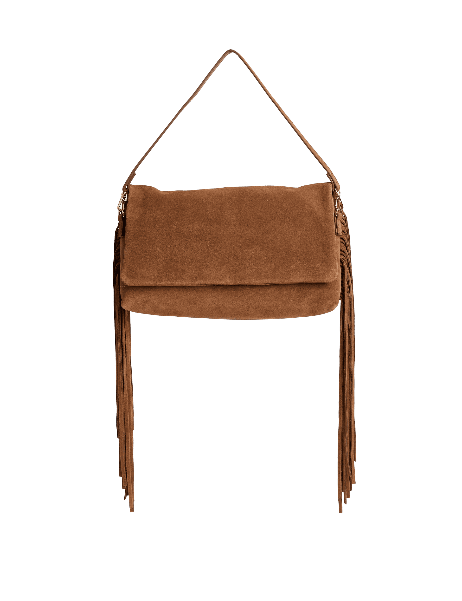 Per Una Women's Suede Fringed Shoulder Bag - Toffee, Toffee