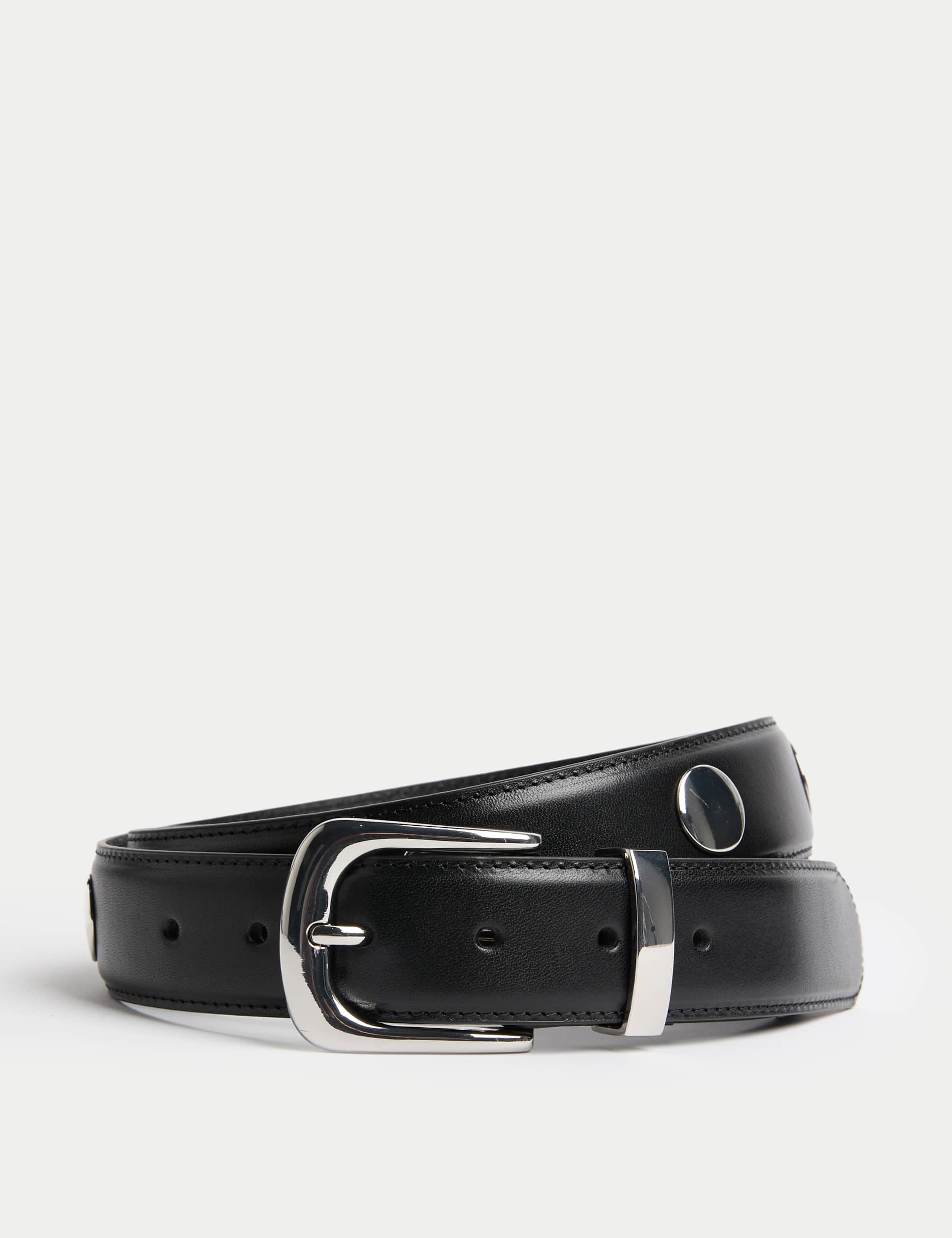 M&S Women's Leather Studded Belt