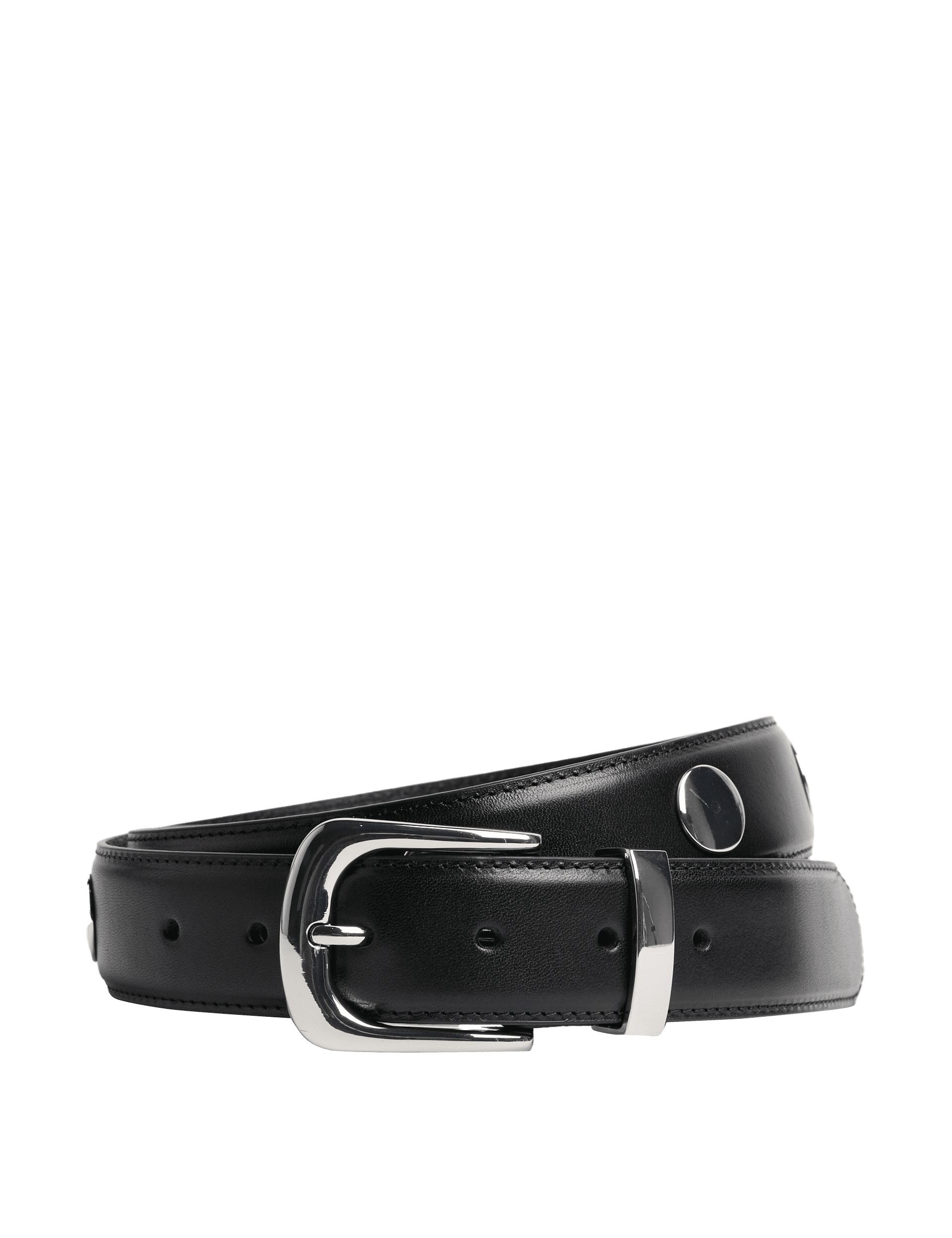 M&S Collection Women's Leather Studded Belt - M - Black Mix, Black Mix