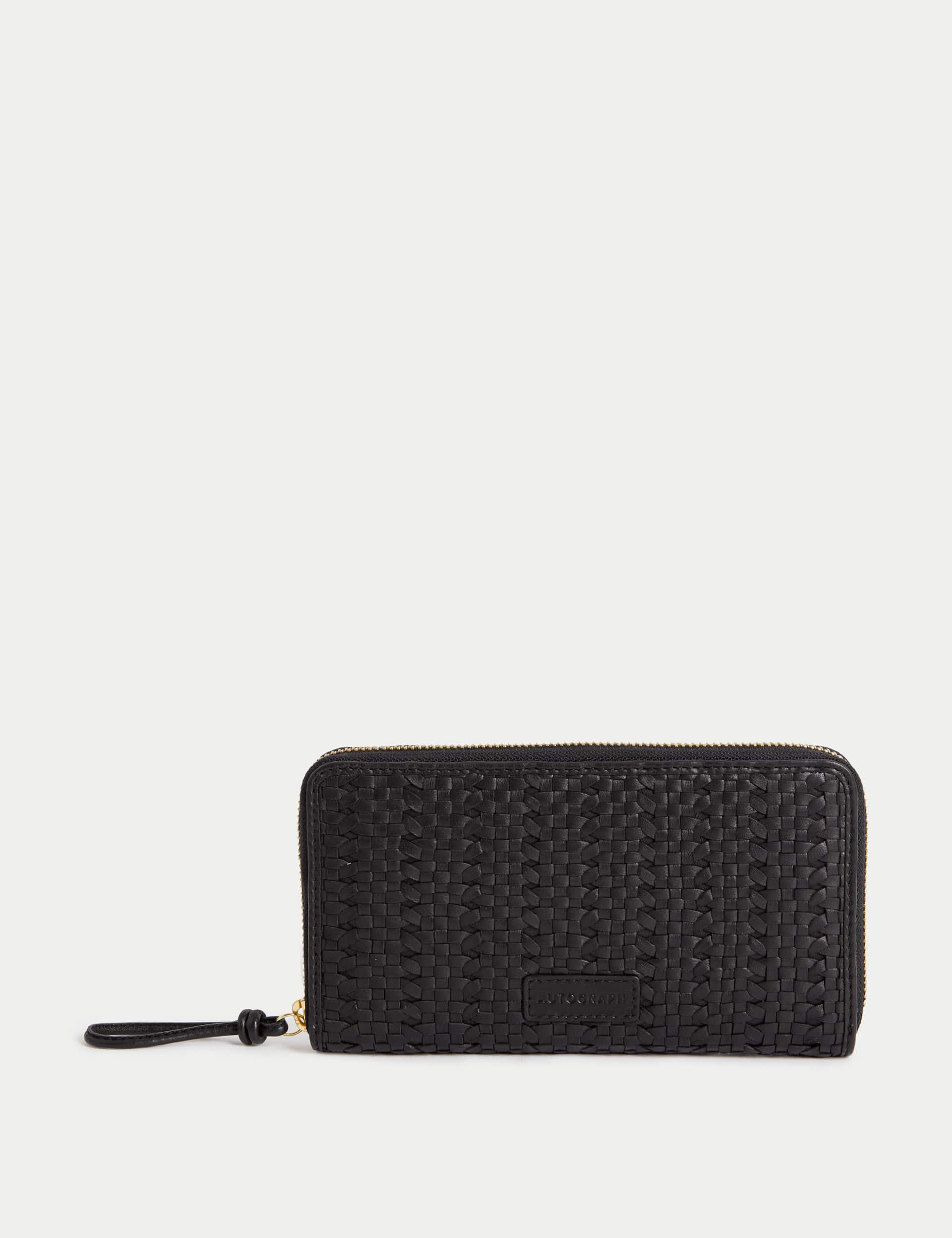 Autograph Women's Woven Leather Purse - Black, Black