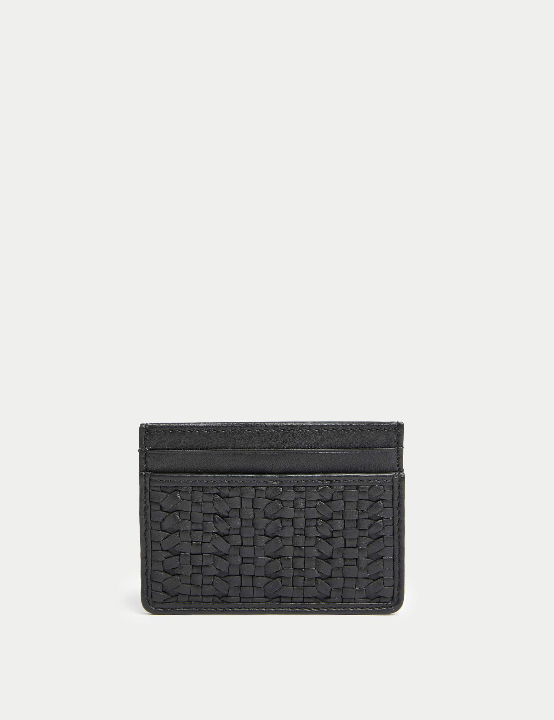 Autograph Women's Leather Woven Cardholder - Black, Black