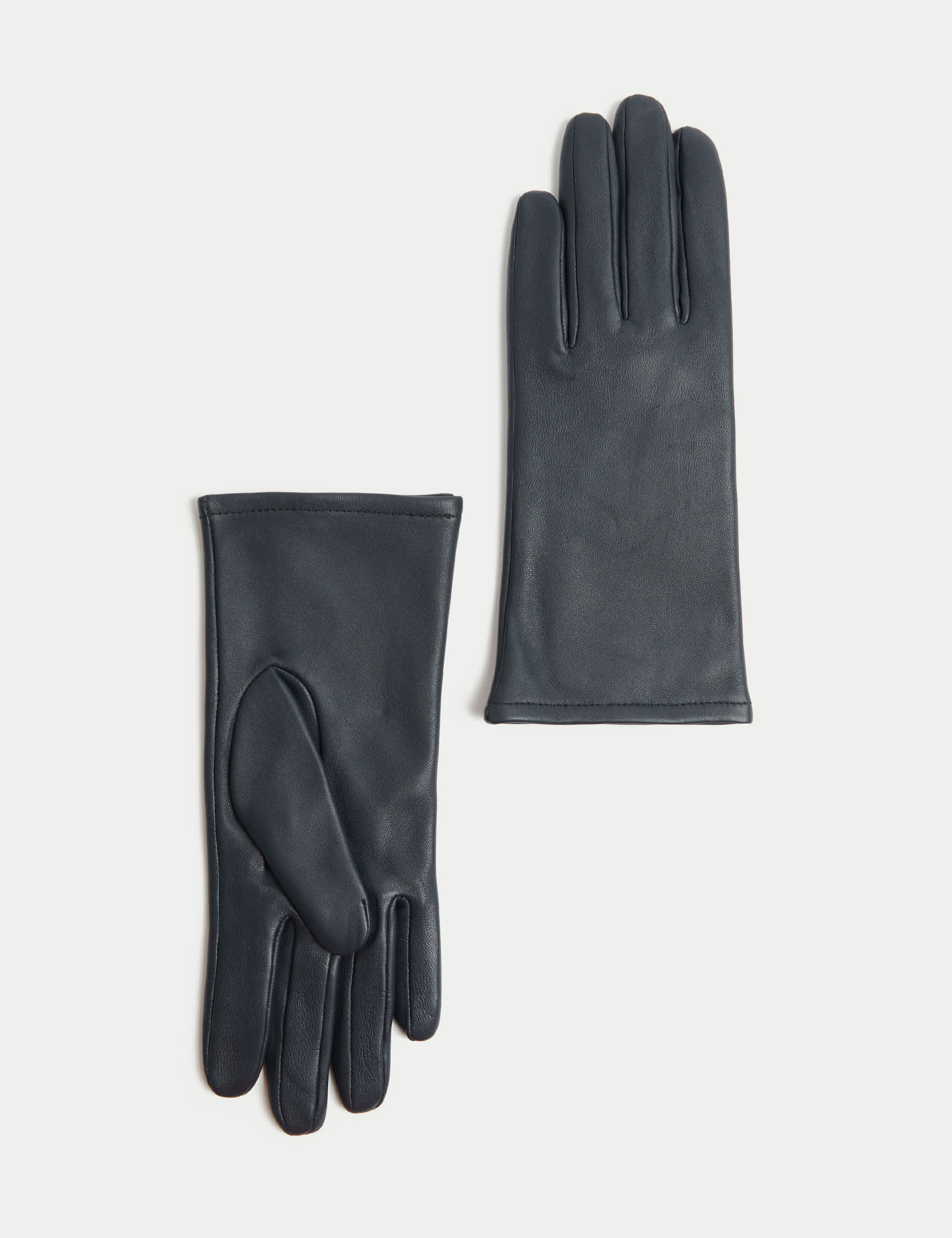 M&S Collection Women's Leather Warm Lined Gloves - Navy, Navy,Chocolate