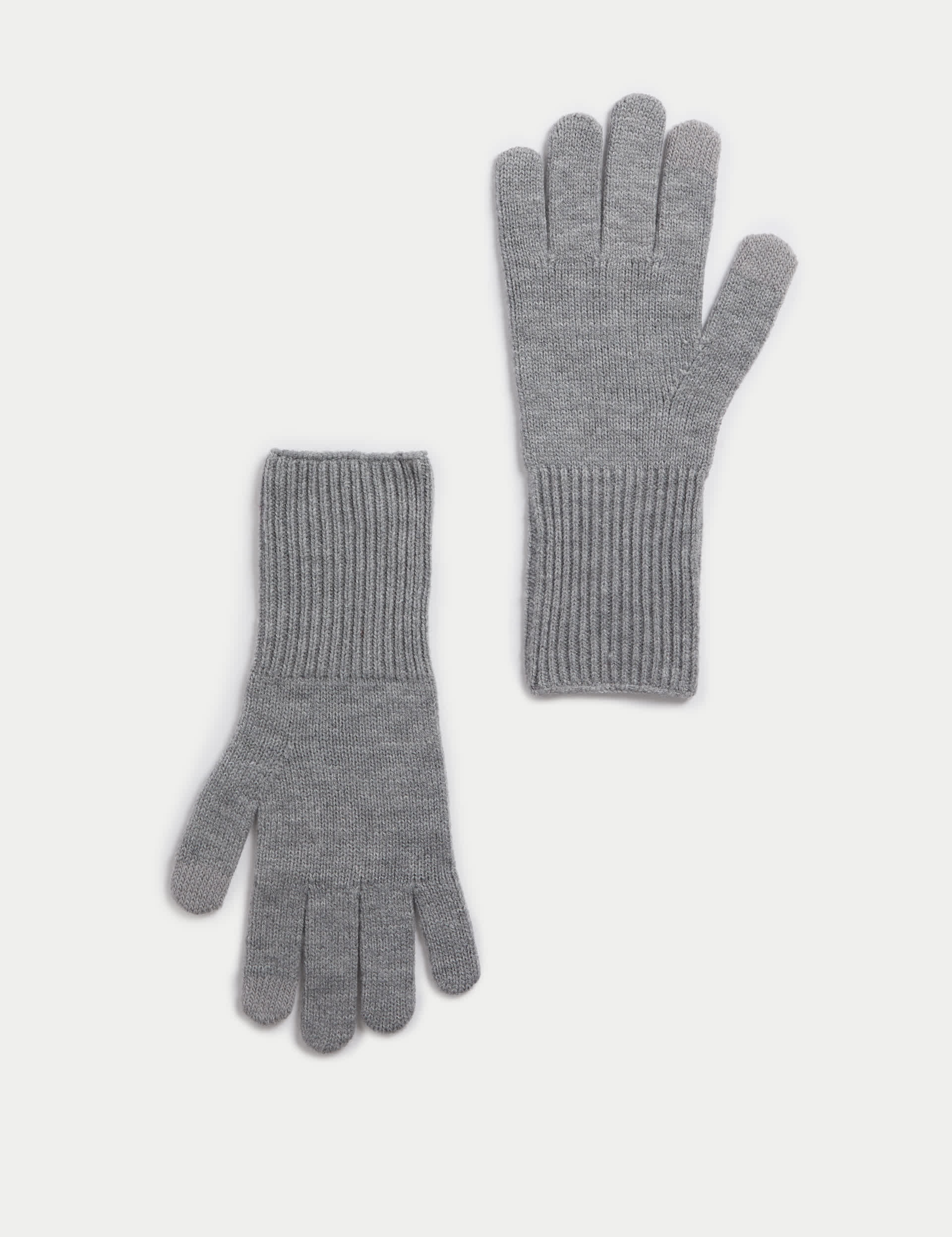 M&S Collection Women's Knitted Touchscreen Gloves - Grey Mix, Navy,Grey Mix,Black