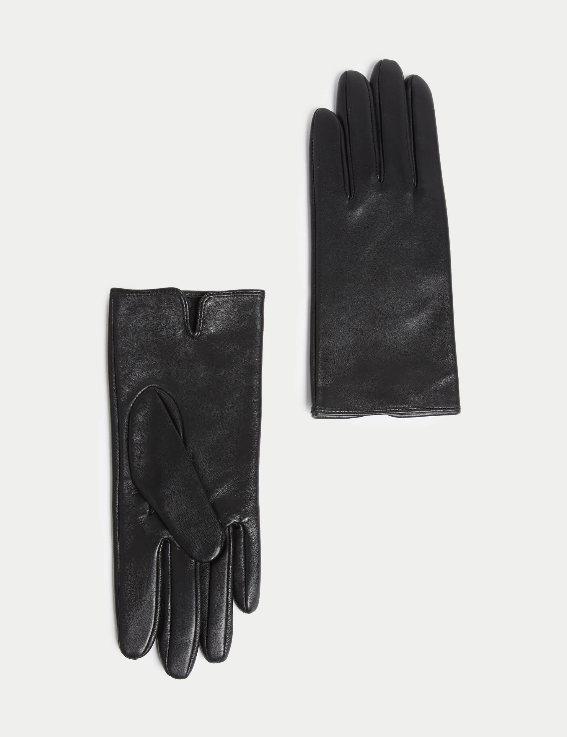 M&S Women's Leather Gloves - M - Black, Black