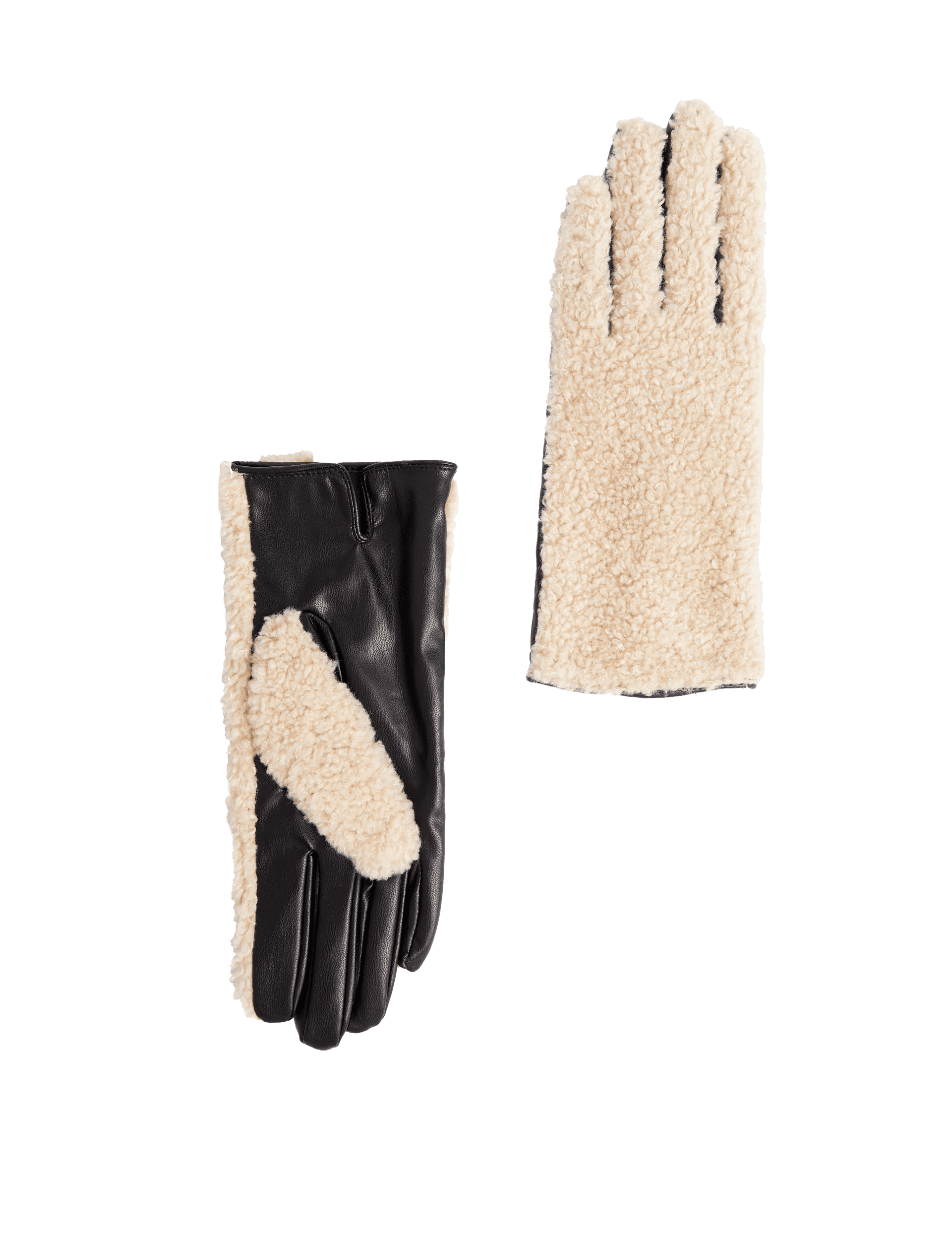 M&S Collection Women's Borg Gloves - Cream Mix, Cream Mix