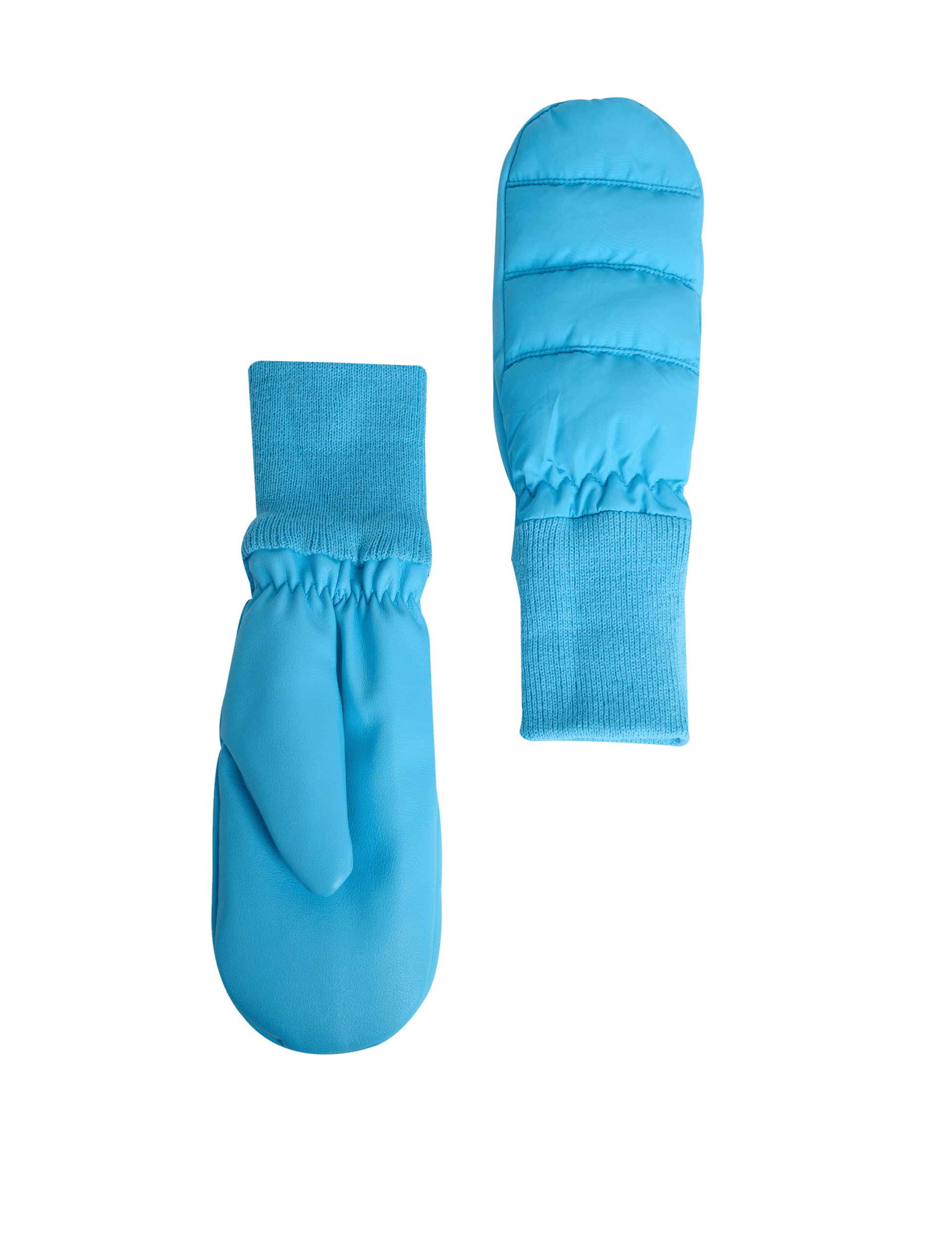 M&S Collection Women's Cuffed Mittens - S-M - Turquoise, Turquoise