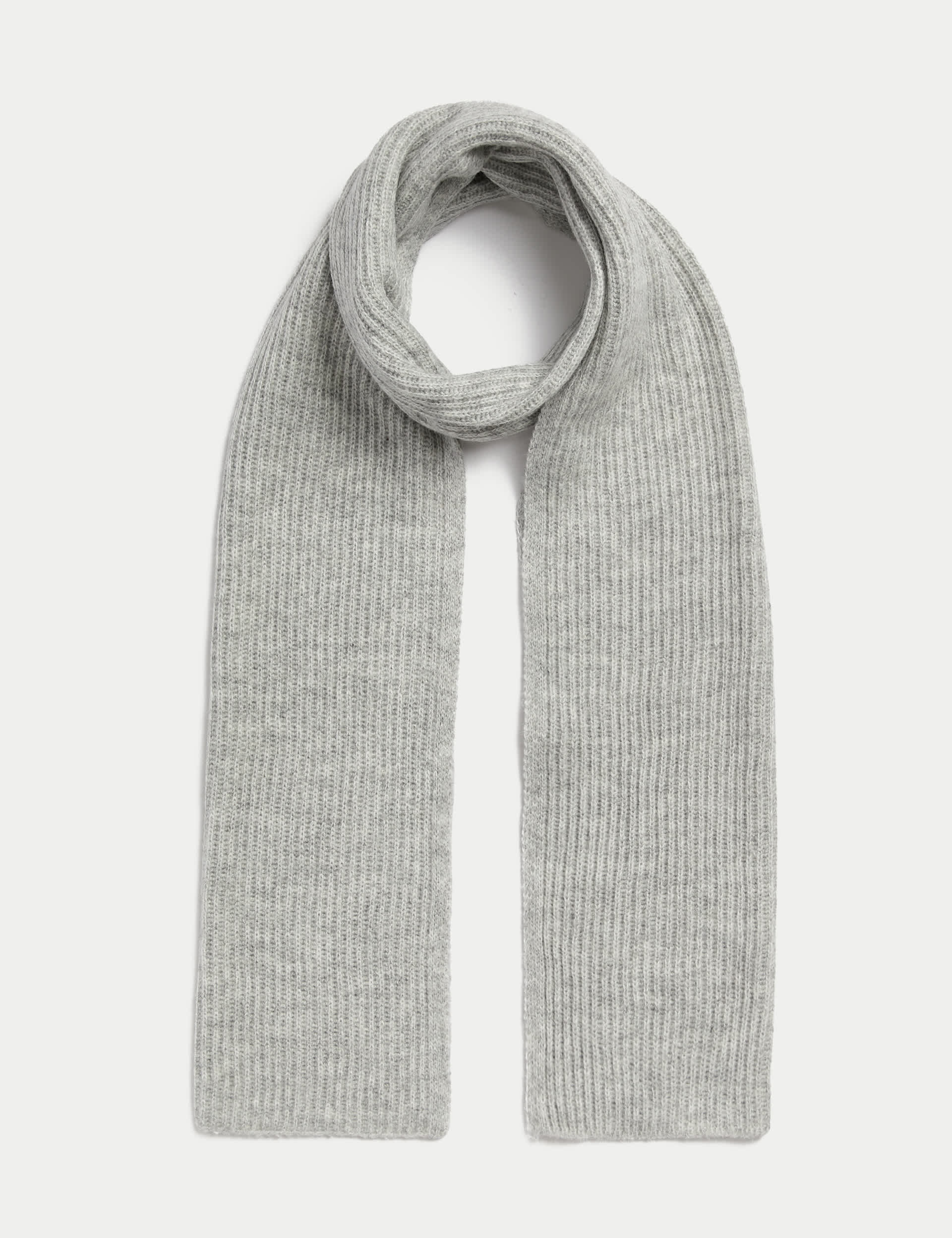 M&S Women's Knitted Scarf - Grey, Black,Taupe,Tangerine,Grey,Pink