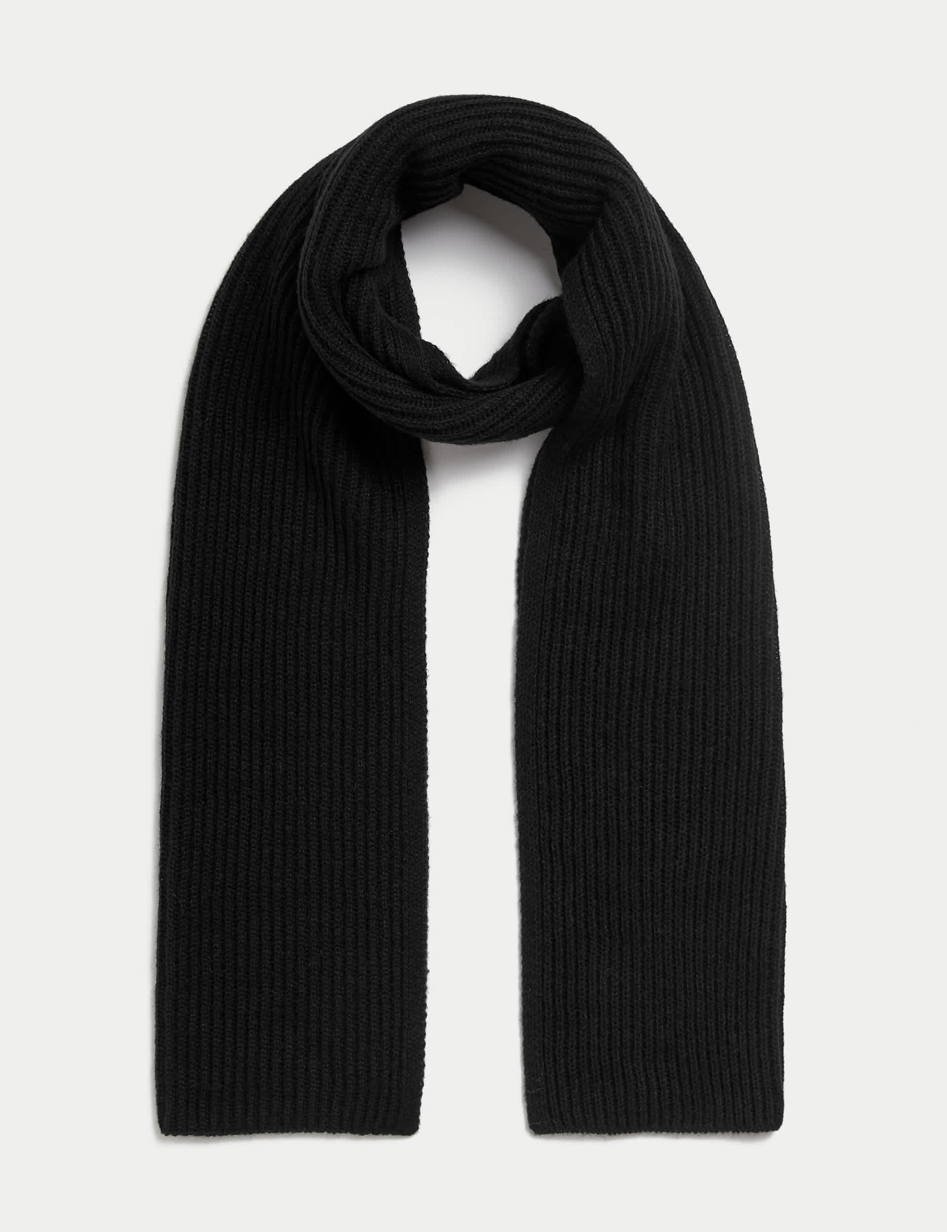 M&S Women's Knitted Scarf - Black, Black,Taupe,Tangerine,Grey,Pink