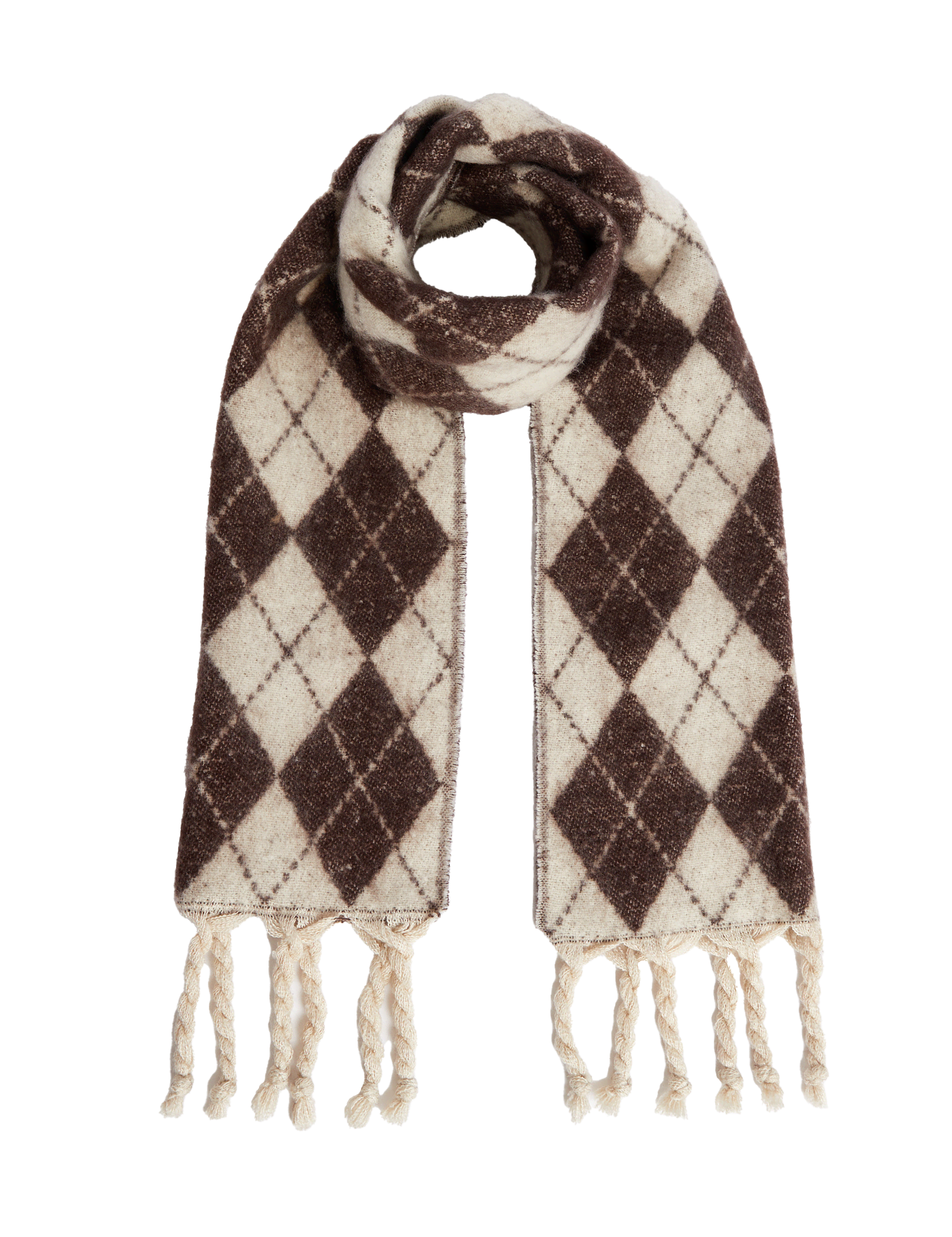 M&S Collection Women's Brushed Scarf - Brown Mix, Brown Mix