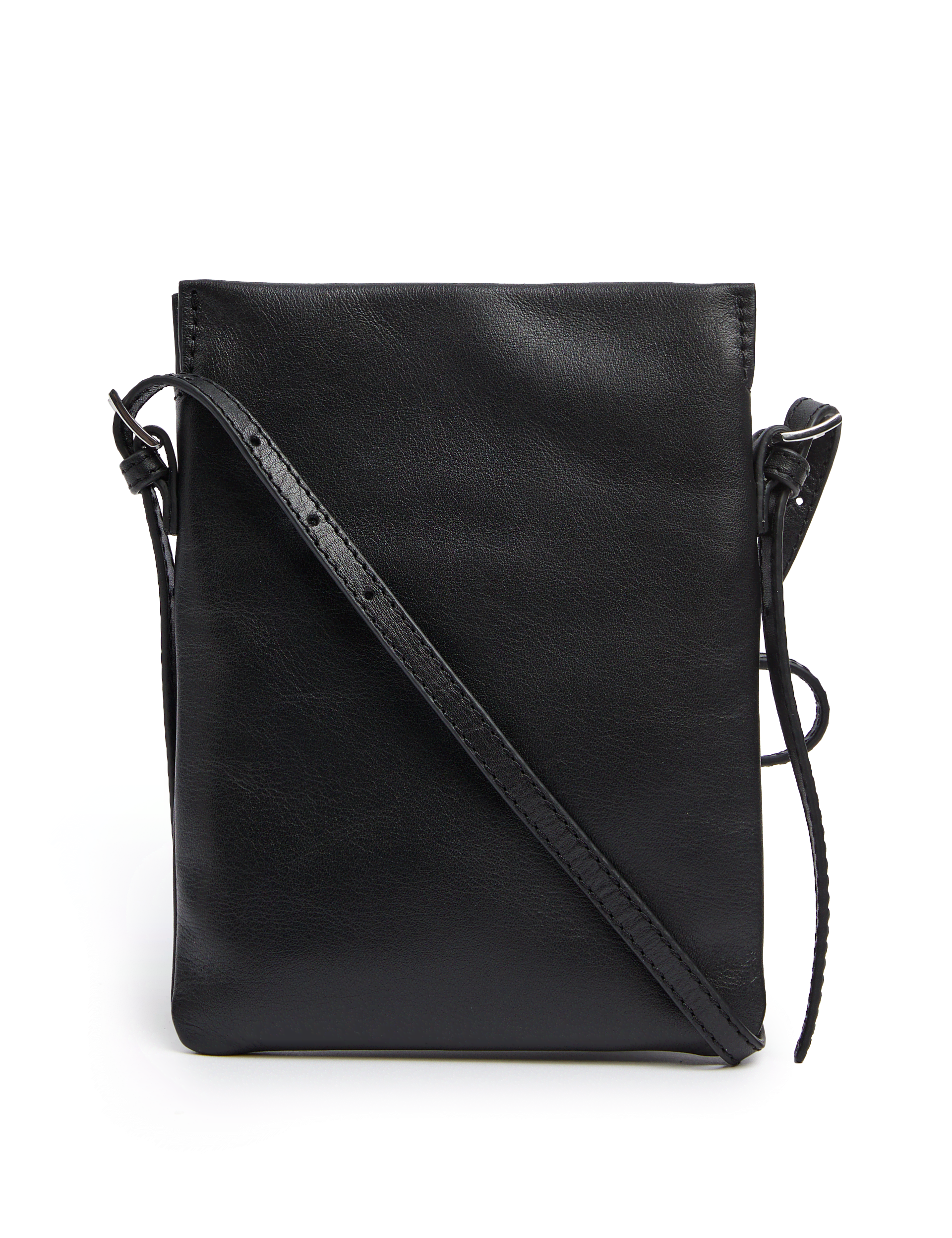 Autograph Women's Leather Buckle Detail Cross Body Bag - Black, Black