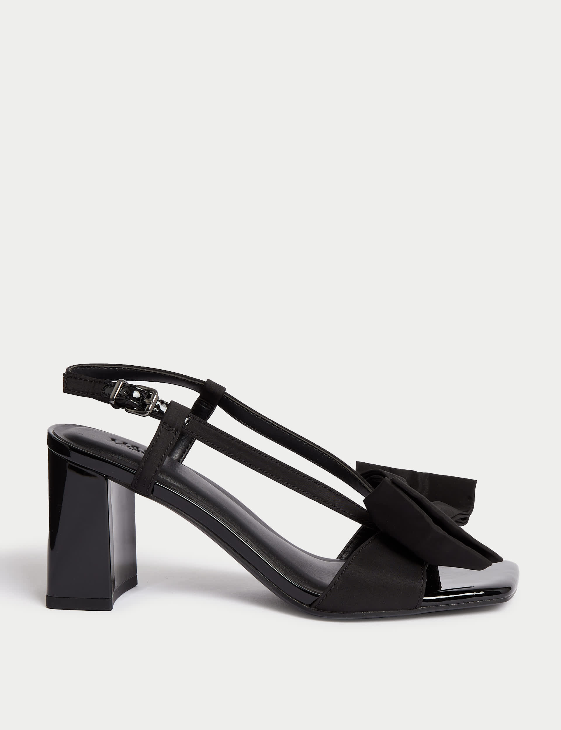 M&S Women's Strappy Block Heel Sandals - 6 - Black, Black