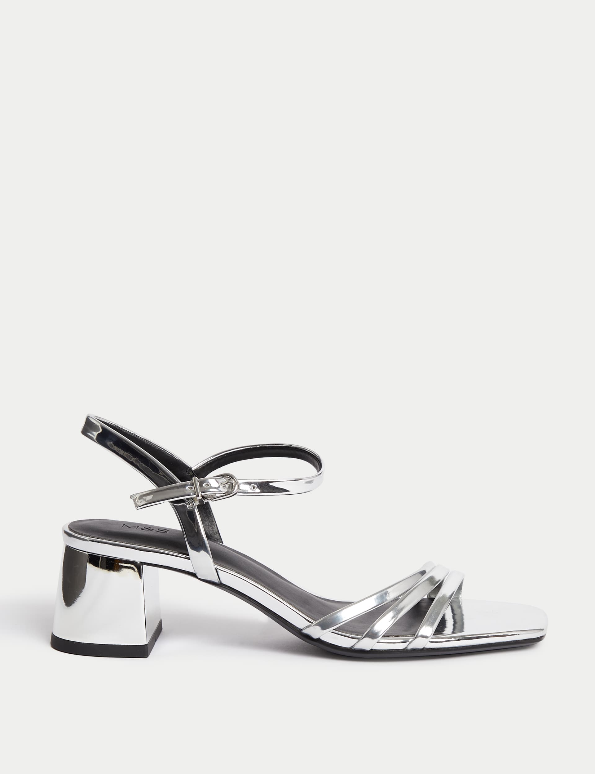 M&S Women's Wide Fit Strappy Block Heel Sandals