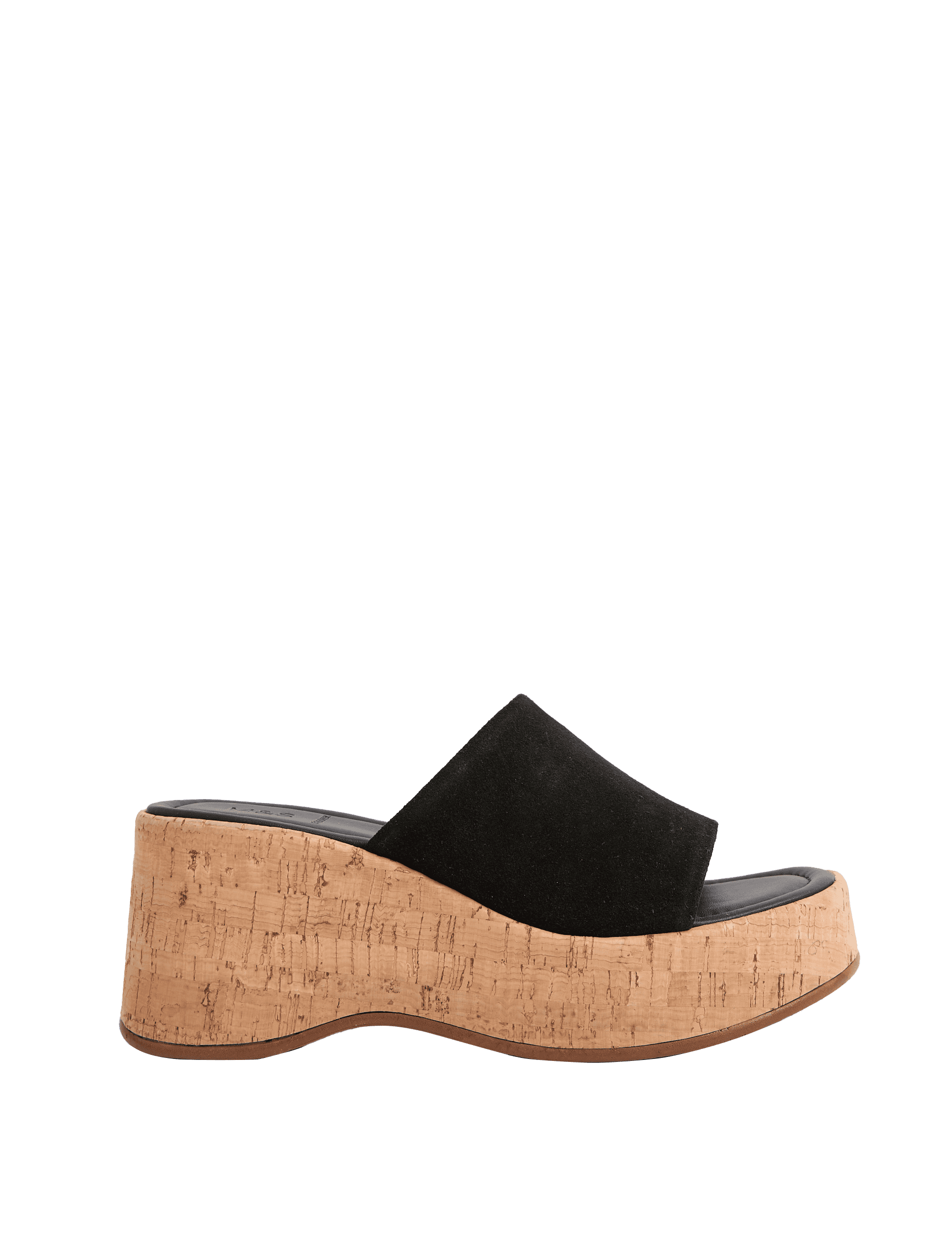 M&S Collection Women's Suede Slip On Platform Mules - 6 - Black, Black,Tan