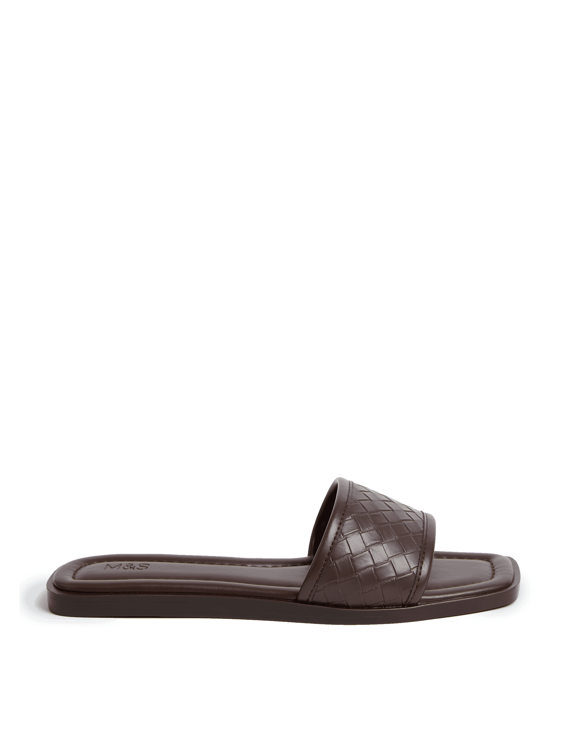 M&S Collection Women's Woven Flat Mules - 6 - Chocolate, Chocolate