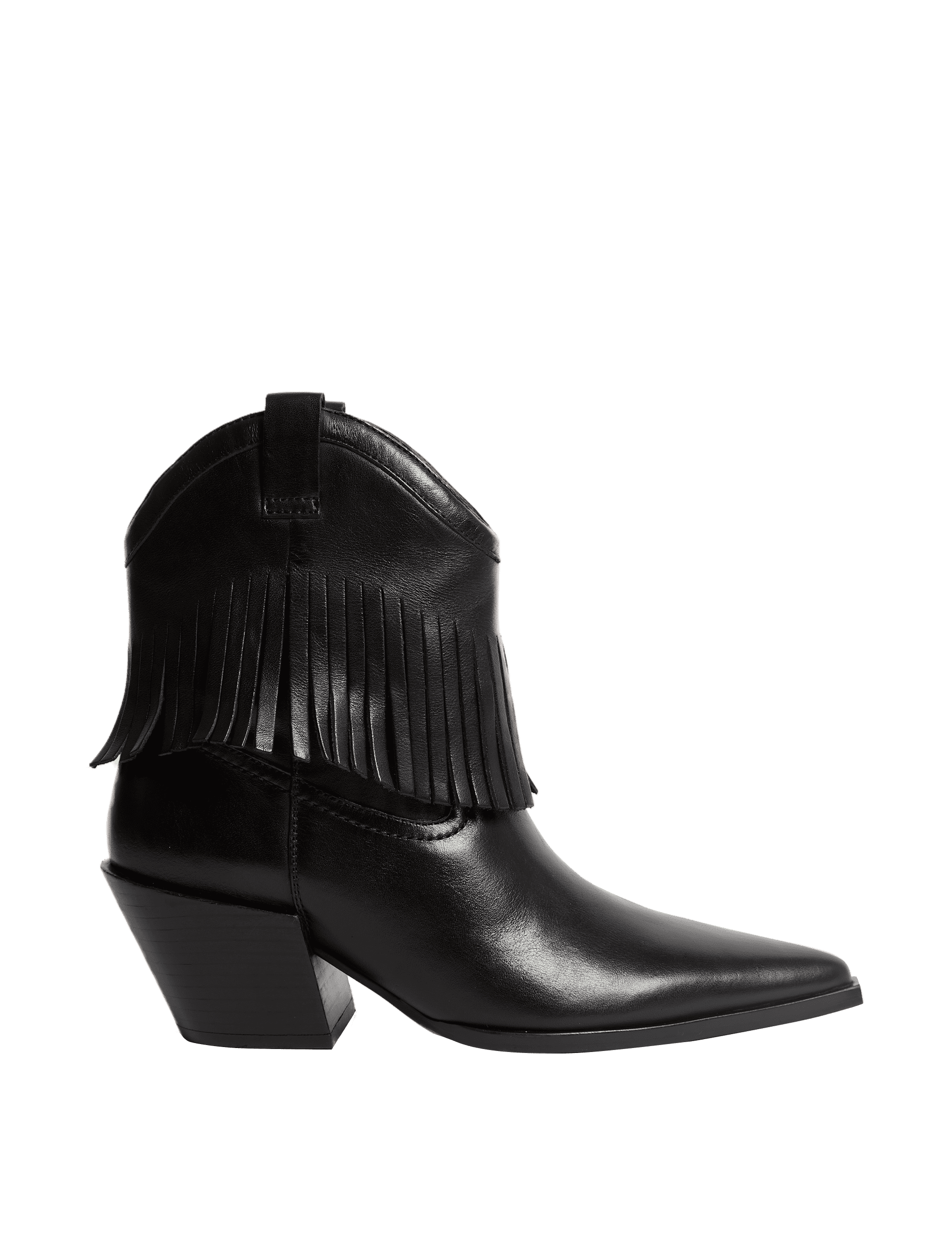 M&S Collection Women's Suede Cowboy Block Heel Boots - 6 - Black, Black