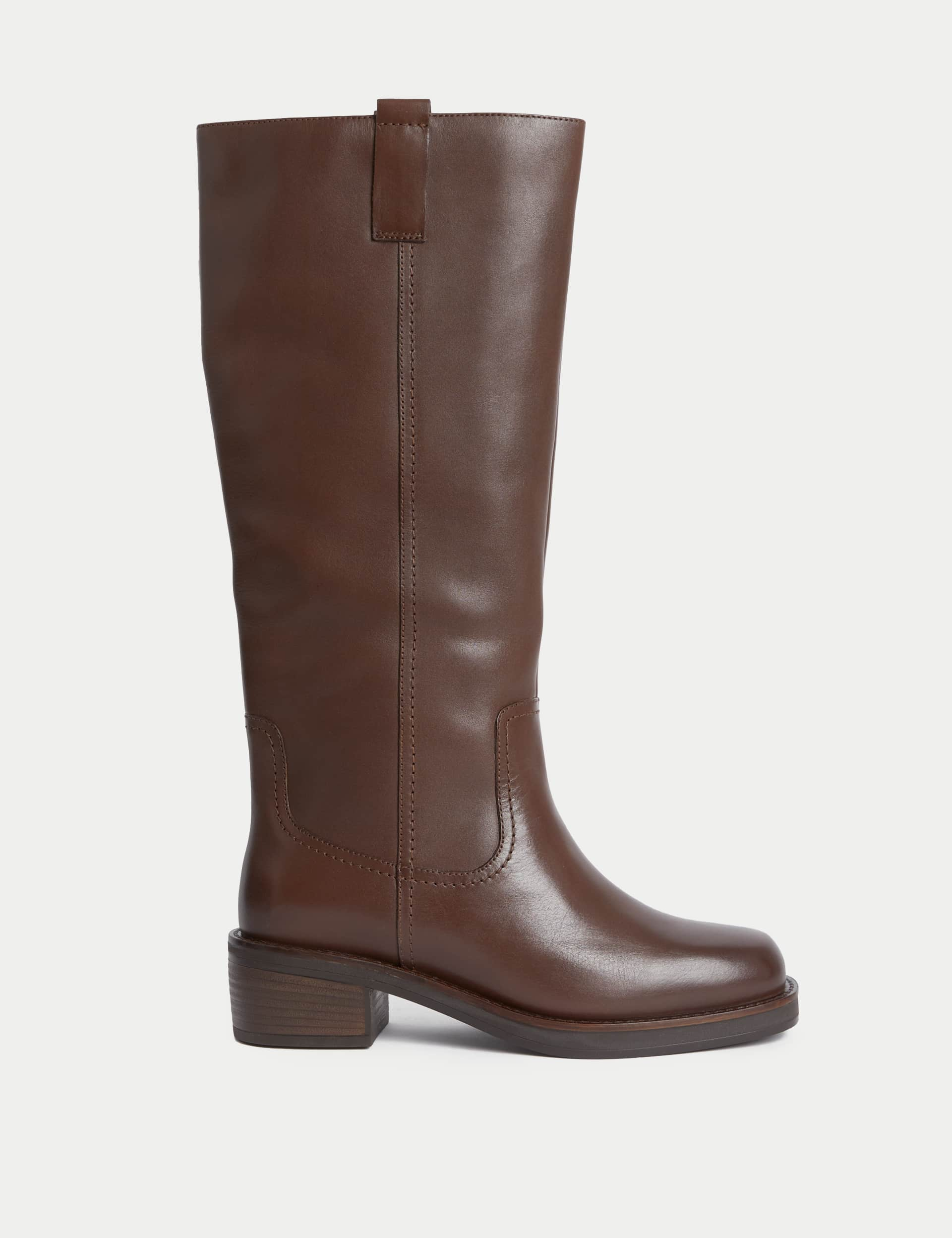 Per Una Women's Leather Knee High Boots - 5 - Chocolate, Chocolate