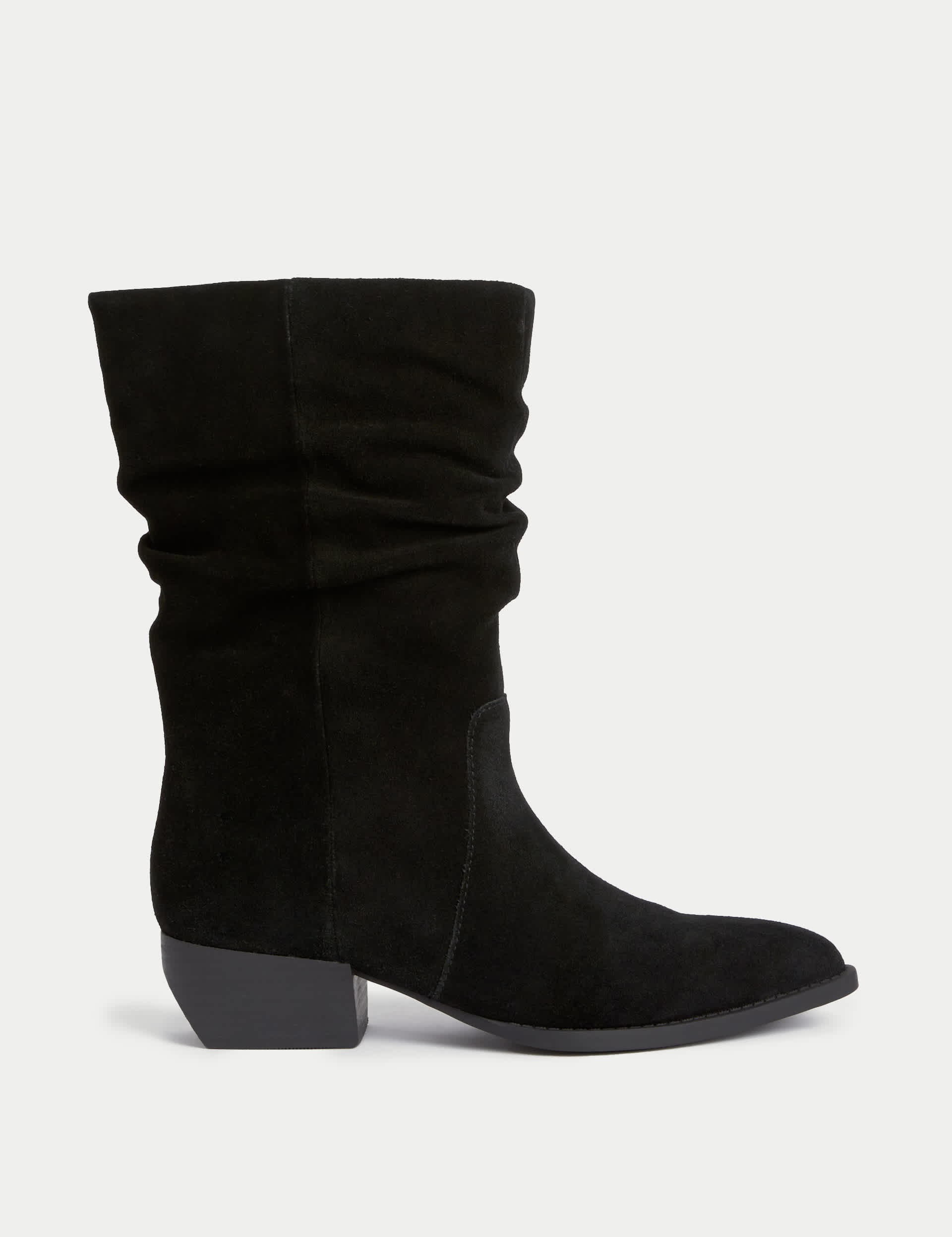 M&S Women's Suede Slouchy Pointed Toe Boots