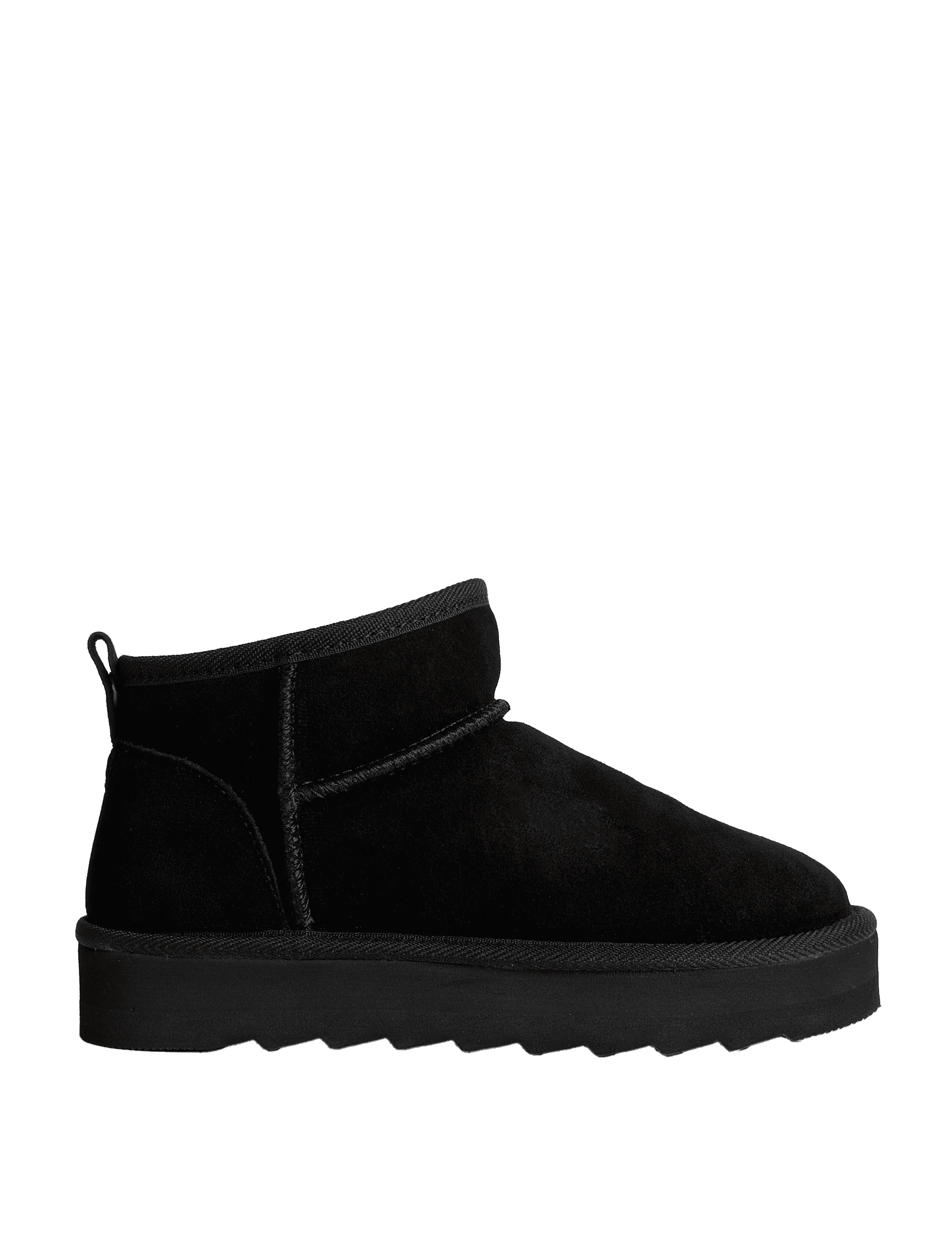 M&S Collection Women's Suede Flatform Boots - 7 - Black, Black,Chestnut