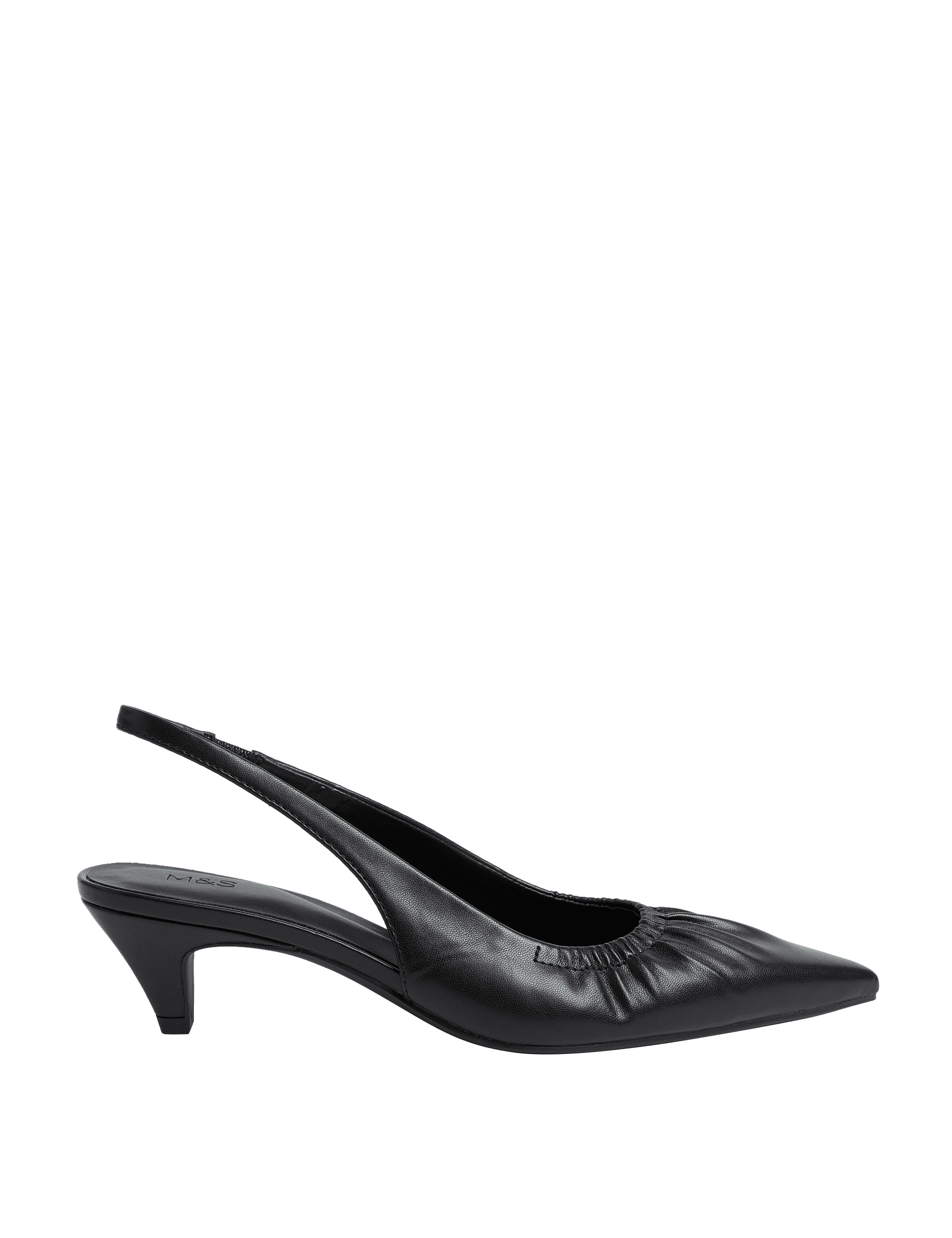 M&S Collection Women's Slip On Kitten Heel Pointed Slingback Shoes - 6 - Black, Black,Red,Cream