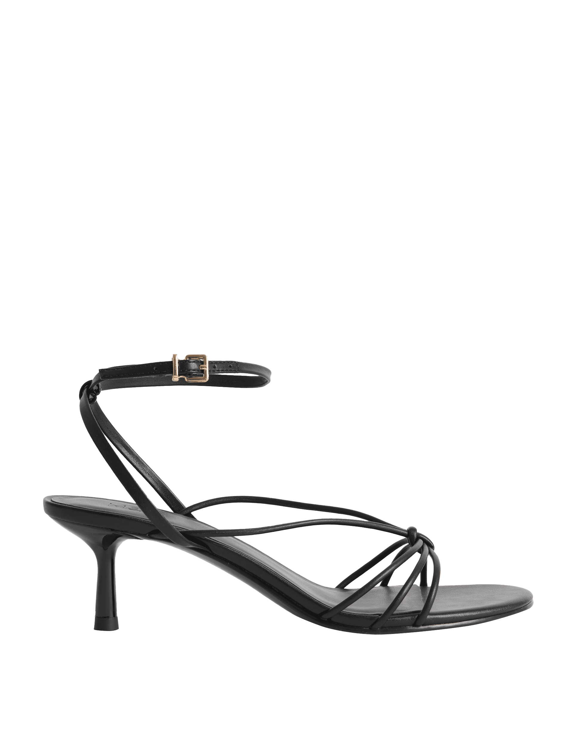 M&S Collection Women's Buckle Strappy Stiletto Heel Sandals - 6 - Black, Gold,Black