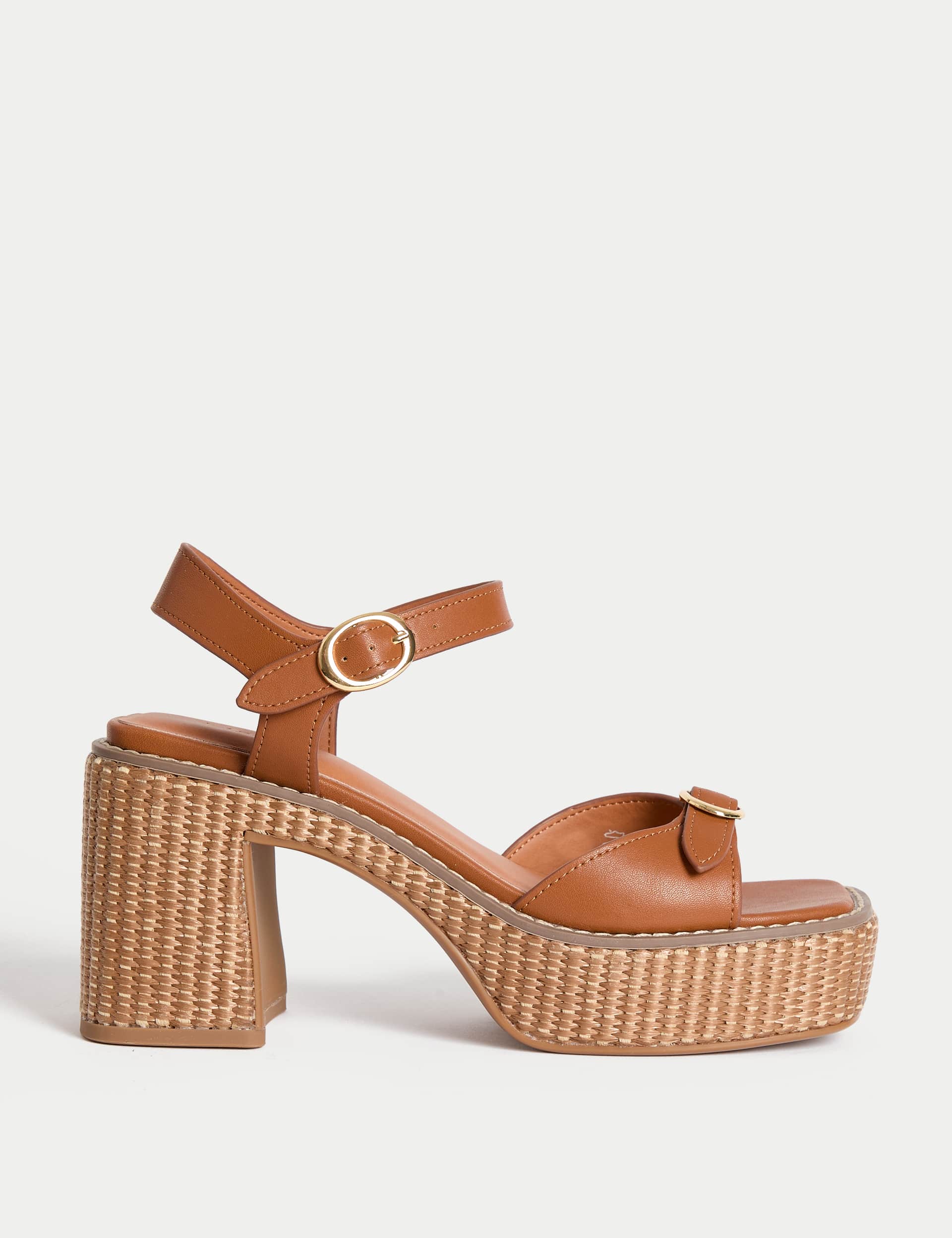 M&S Collection Women's Buckle Platform Sandals - 3 - Tan, Tan