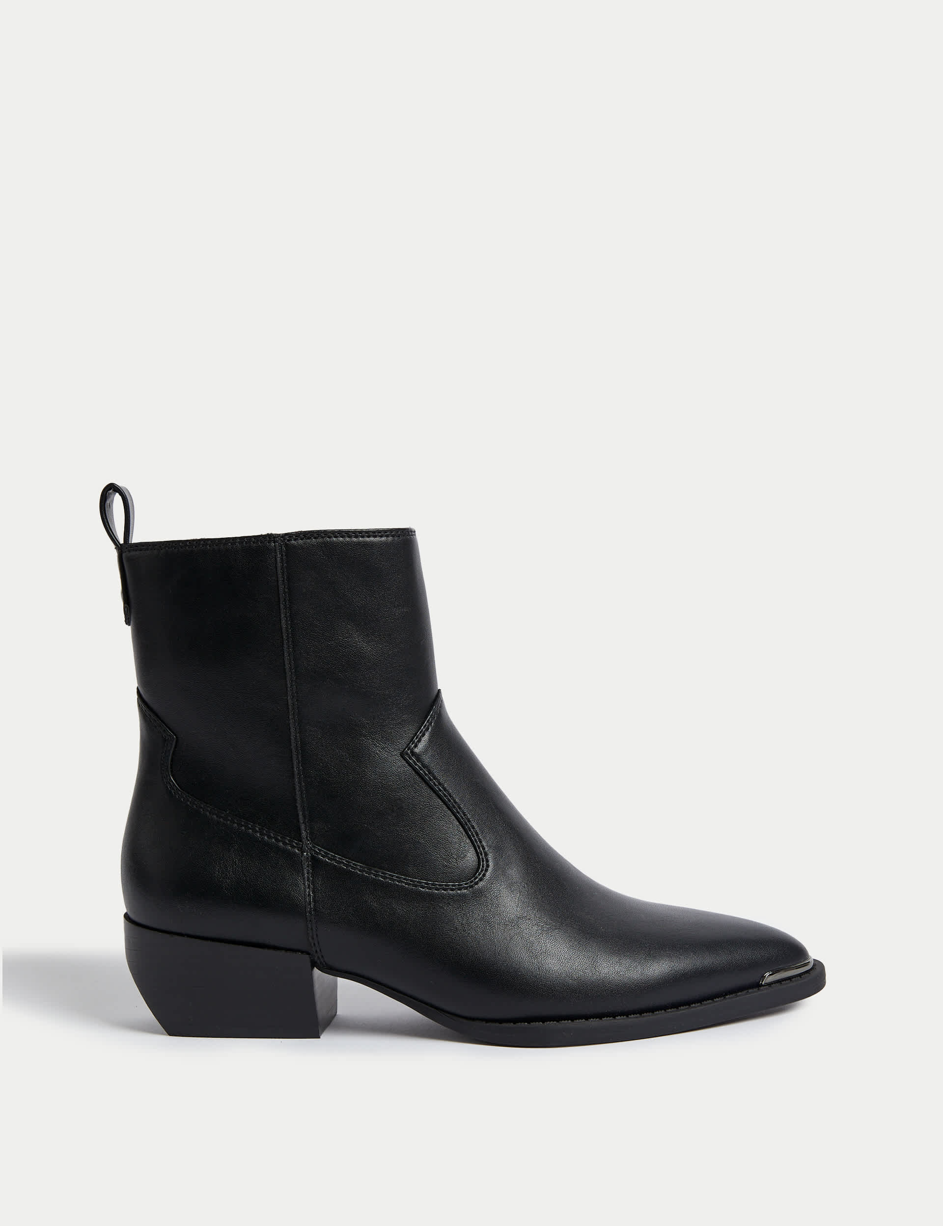 M&S Women's Cowboy Block Heel Ankle Boots