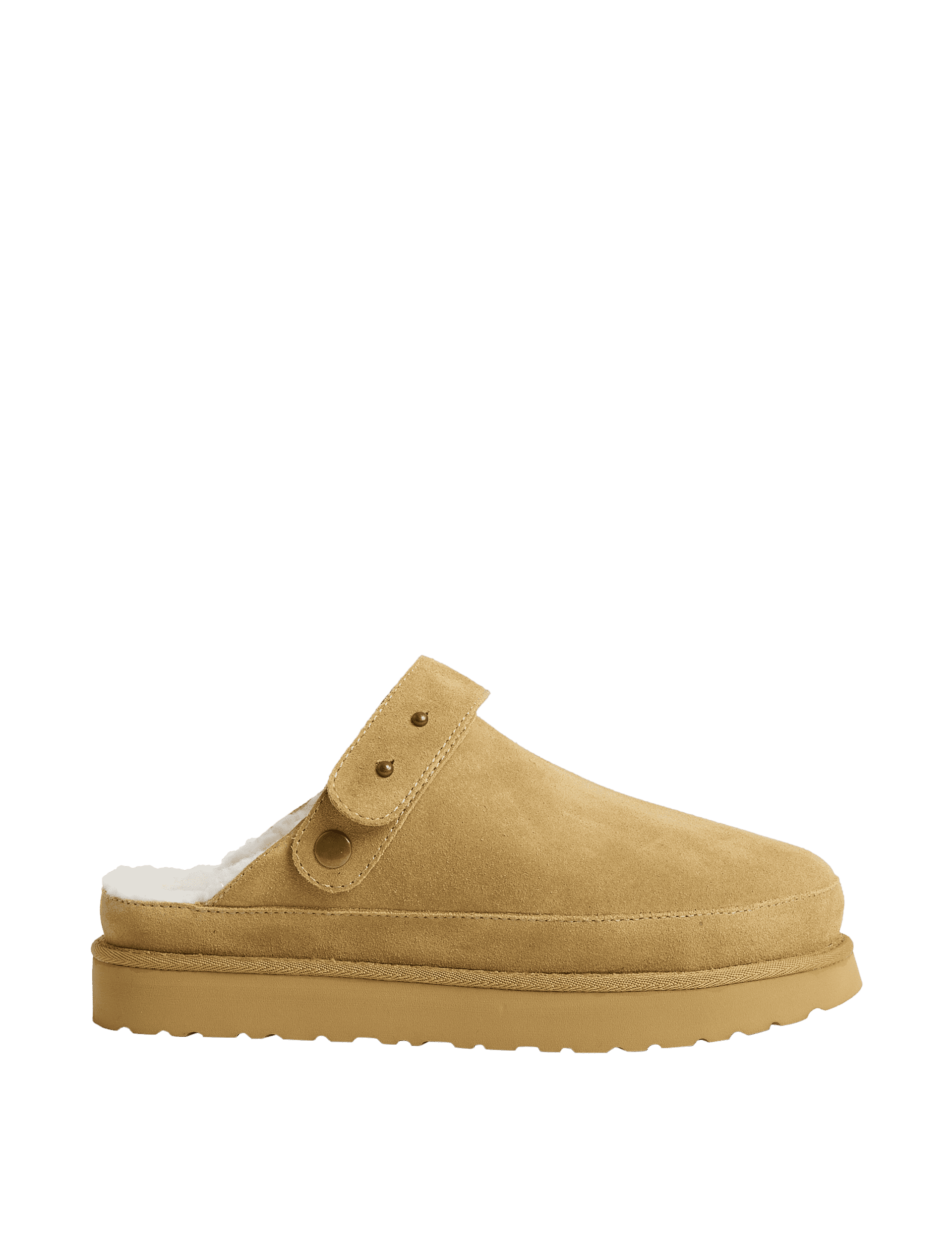 M&S Collection Women's Suede Flatform Clogs - 6 - Sand, Sand